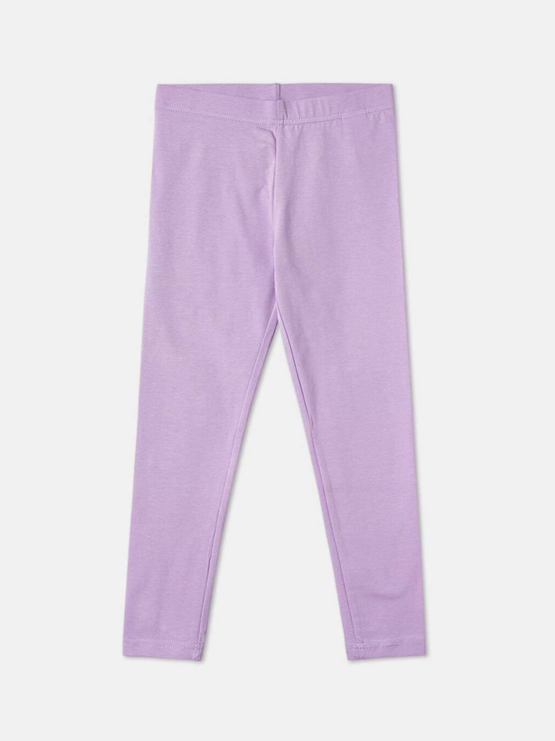 

R&B Girls Purple Solid Cotton Ankle-Length Leggings
