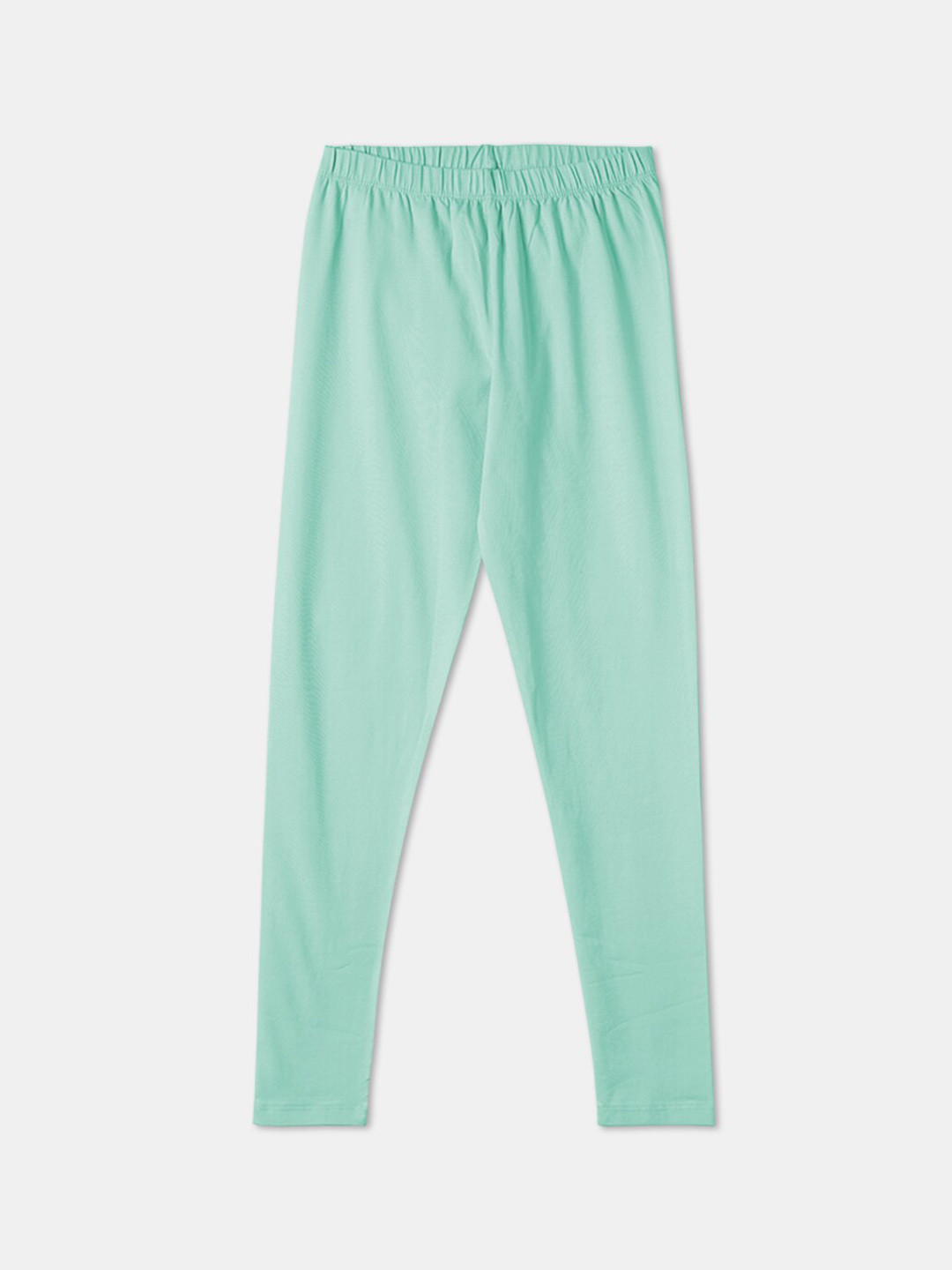 

R&B Girls Green Solid Cotton Ankle Length Leggings