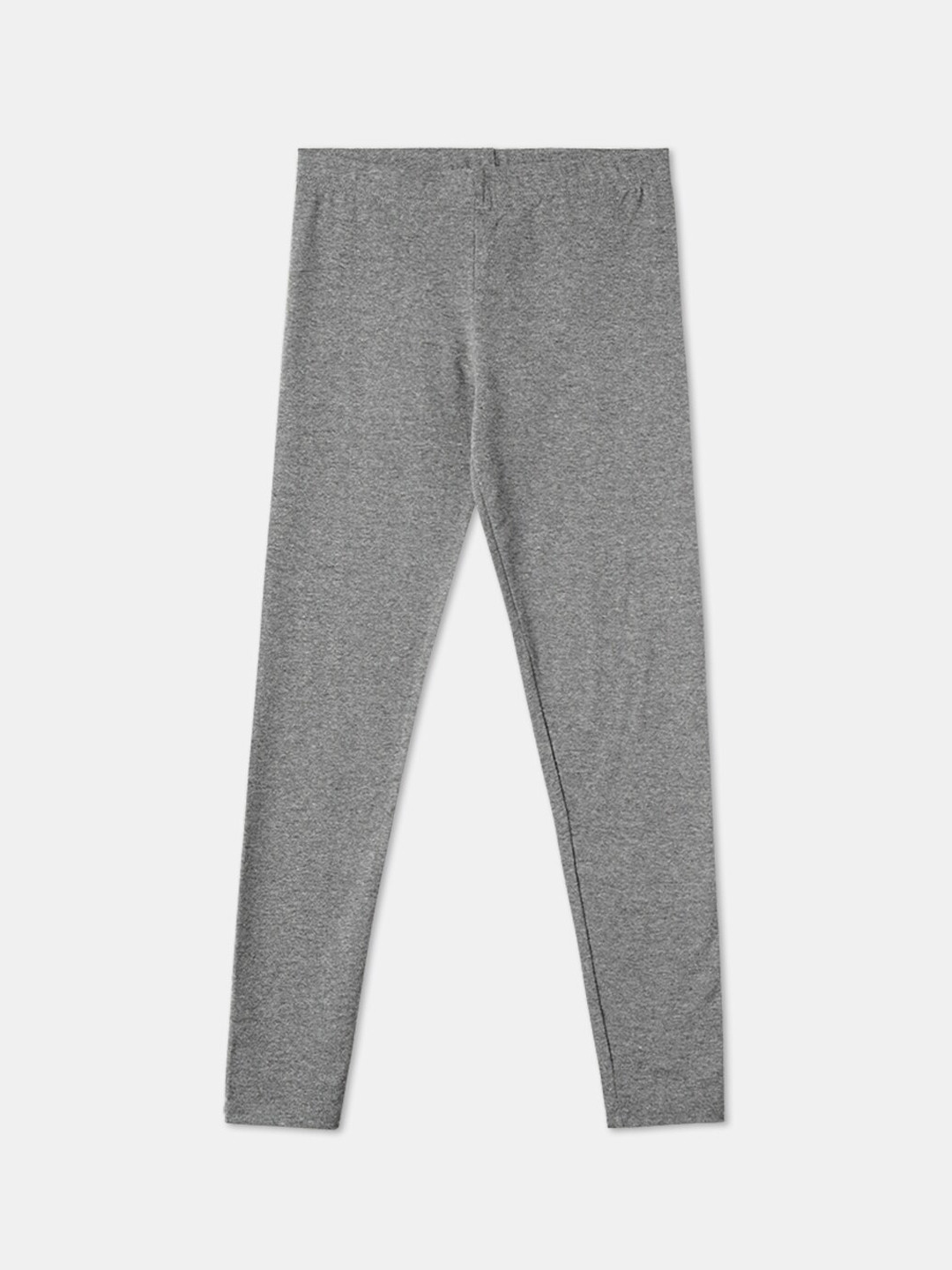 

R&B Girls Grey Solid Cotton Ankle-Length Leggings