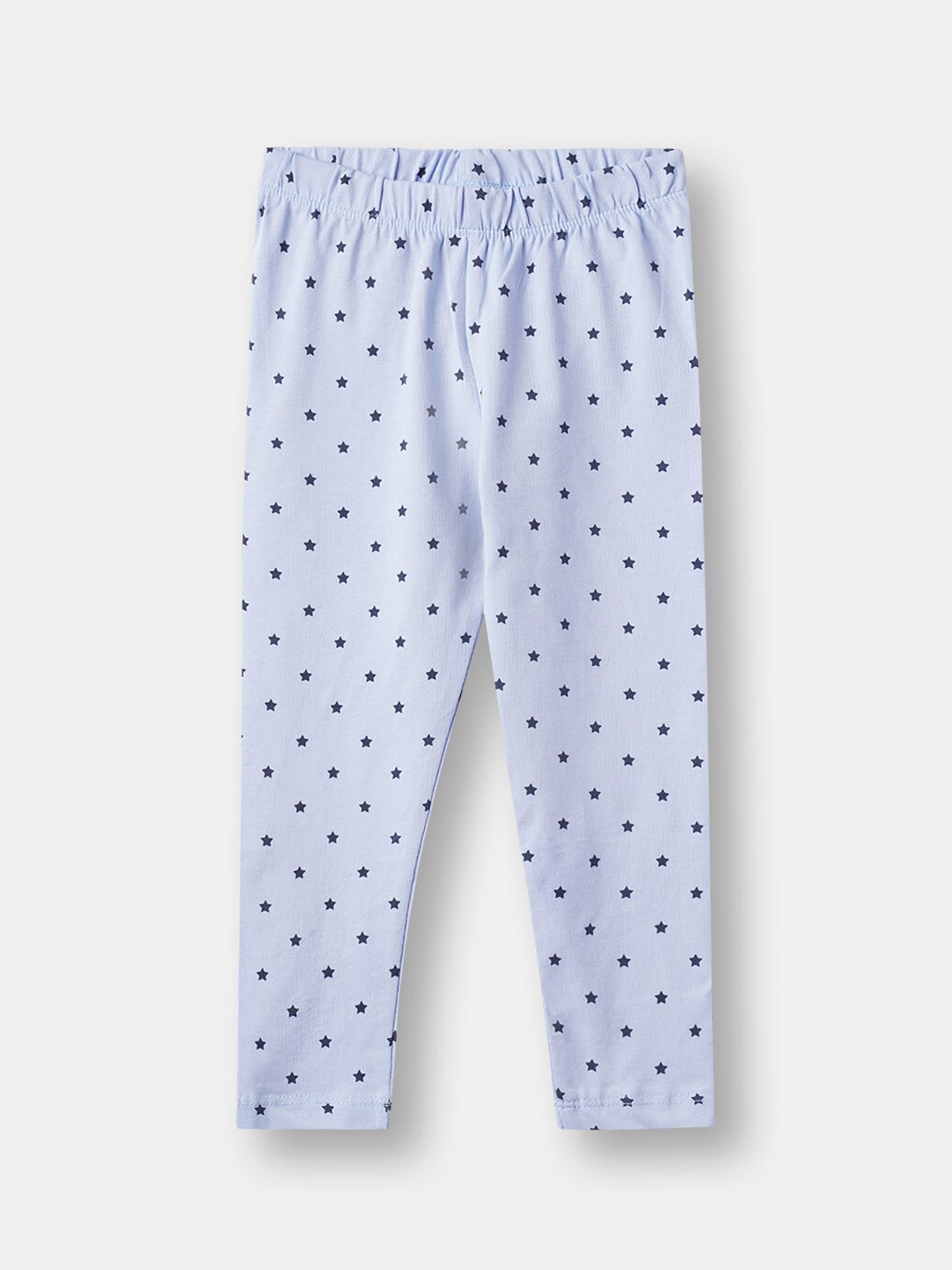 

R&B Infant Blue Printed Cotton Ankle-Length Leggings