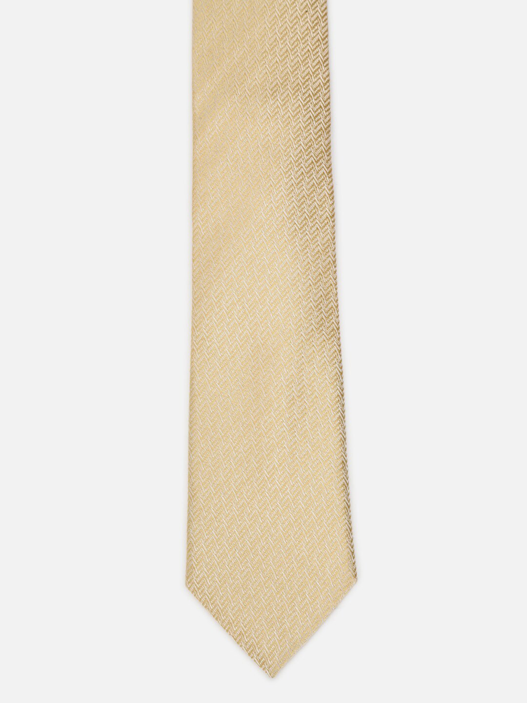 

Louis Philippe Men Beige Woven Design Skinny Tie
