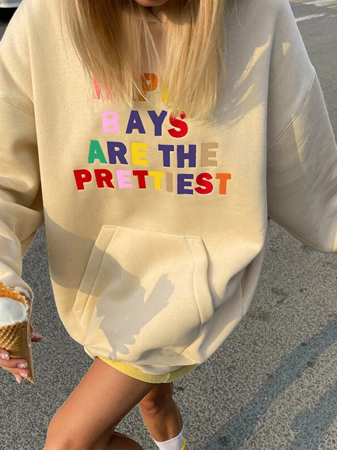 

BoStreet Women Beige Printed Sweatshirt