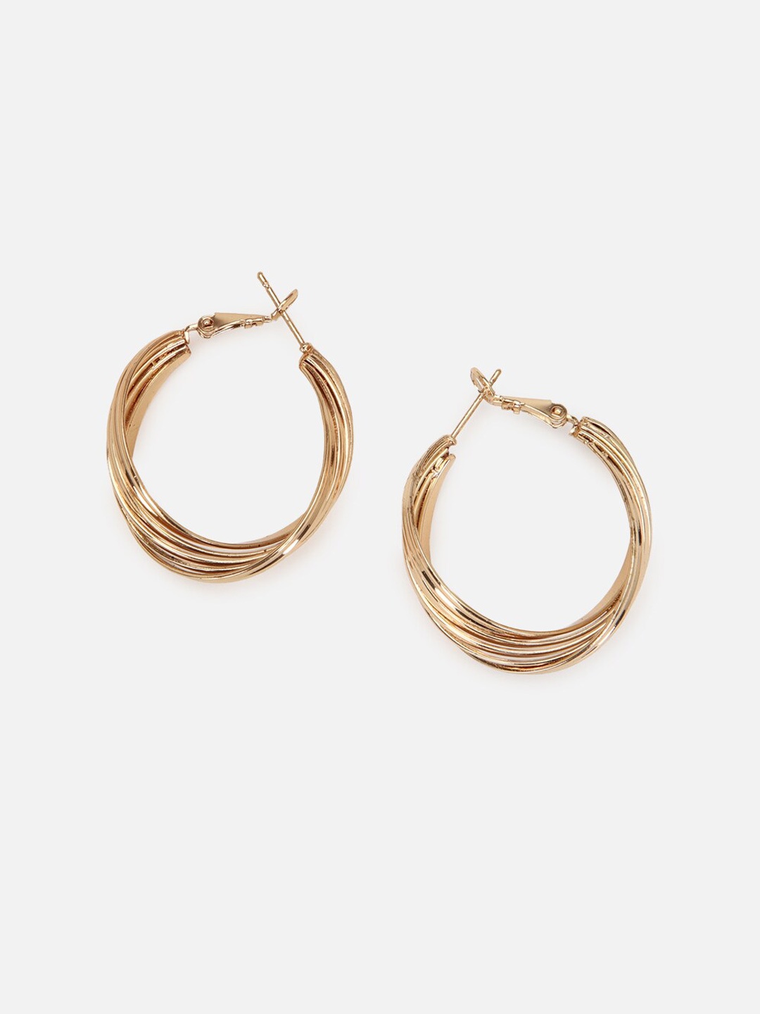 

FOREVER 21 Gold-Toned Contemporary Hoop Earrings