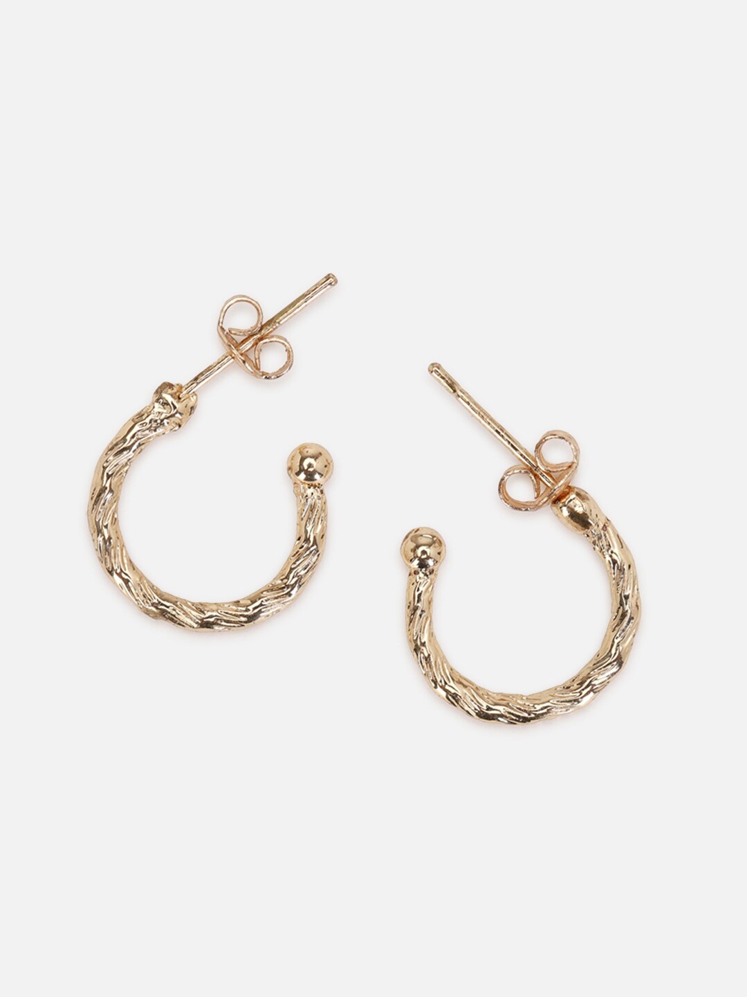 

FOREVER 21 Gold-Toned Contemporary Half Hoop Earrings