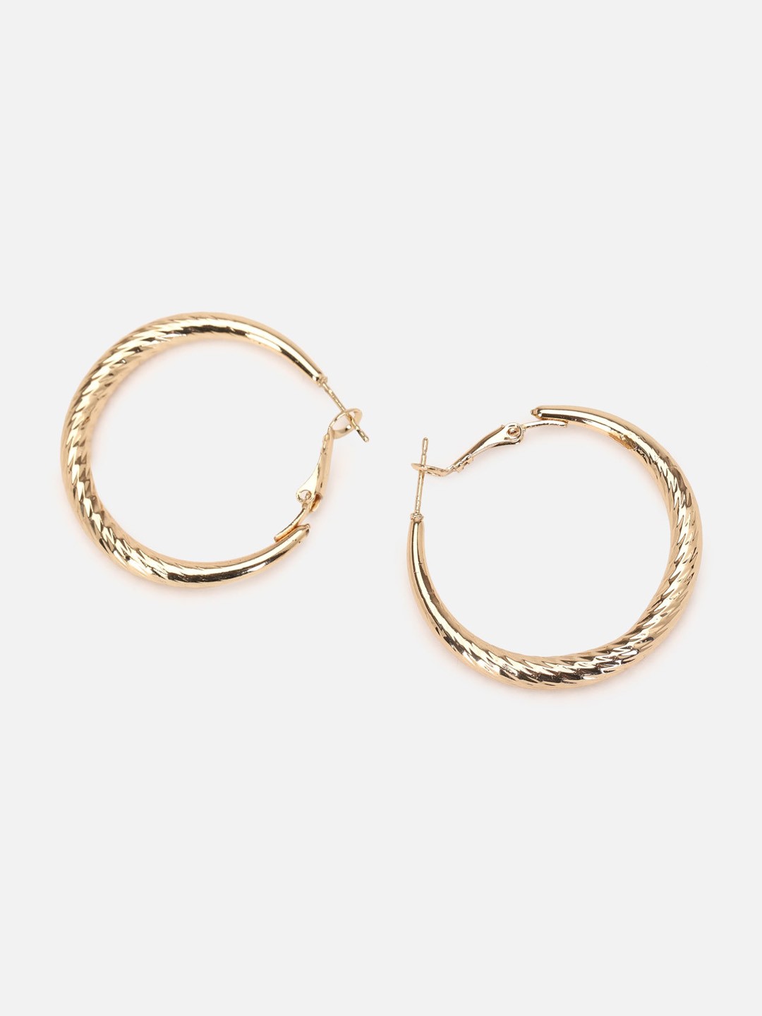 

FOREVER 21 Gold-Toned Contemporary Hoop Earrings