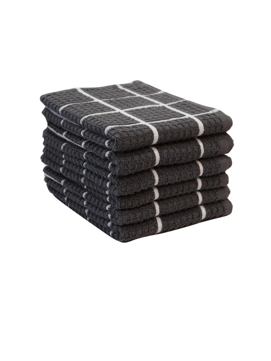 

Lushomes Grey 6 Pieces Checked 360 GSM Cotton Kitchen Towels