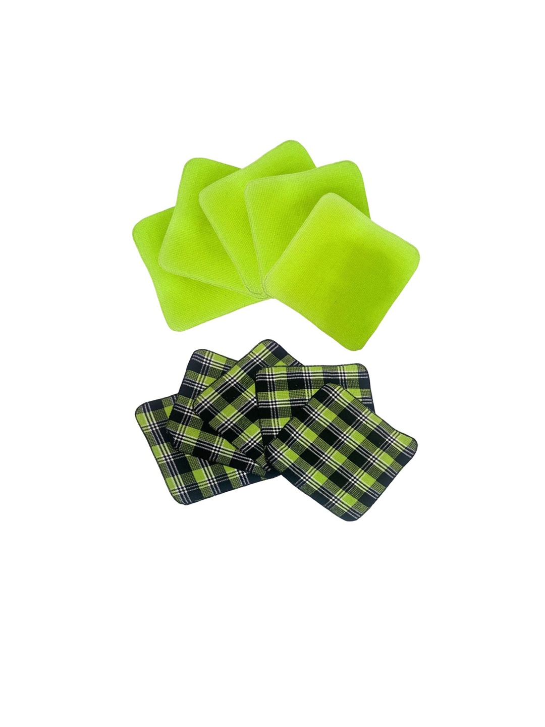 

Lushomes Green & Black Set Of 10 Printed 280 GSM Cotton Kitchen Towels