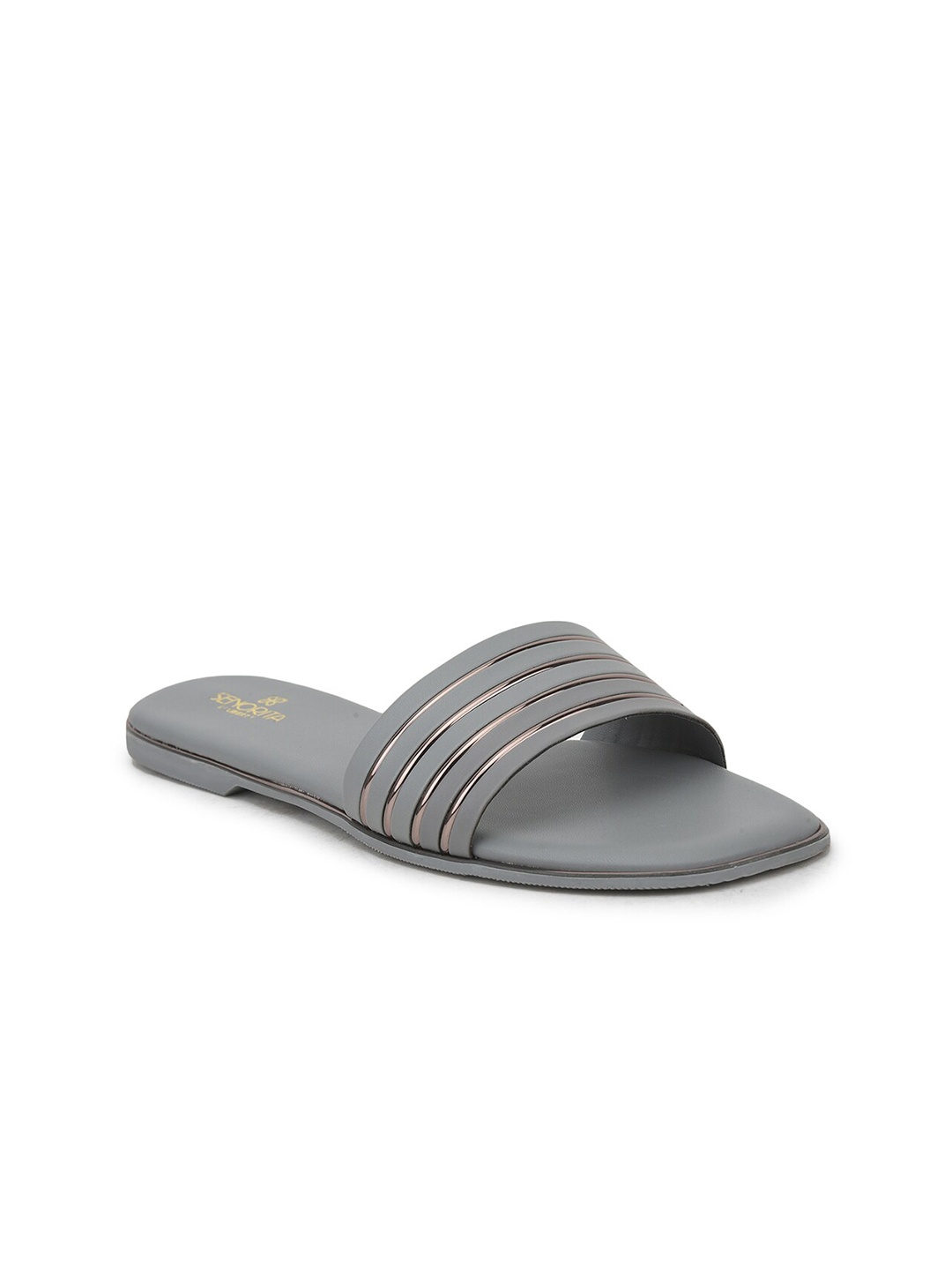 

Liberty Women Solid Open Toe Flats, Grey