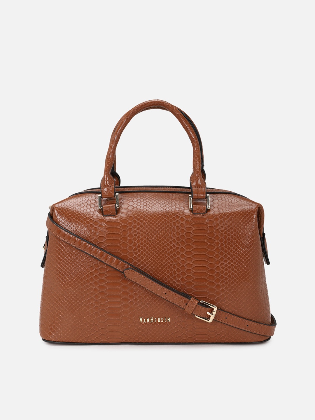 

Van Heusen Woman Brown Textured PU Structured Handheld Bag
