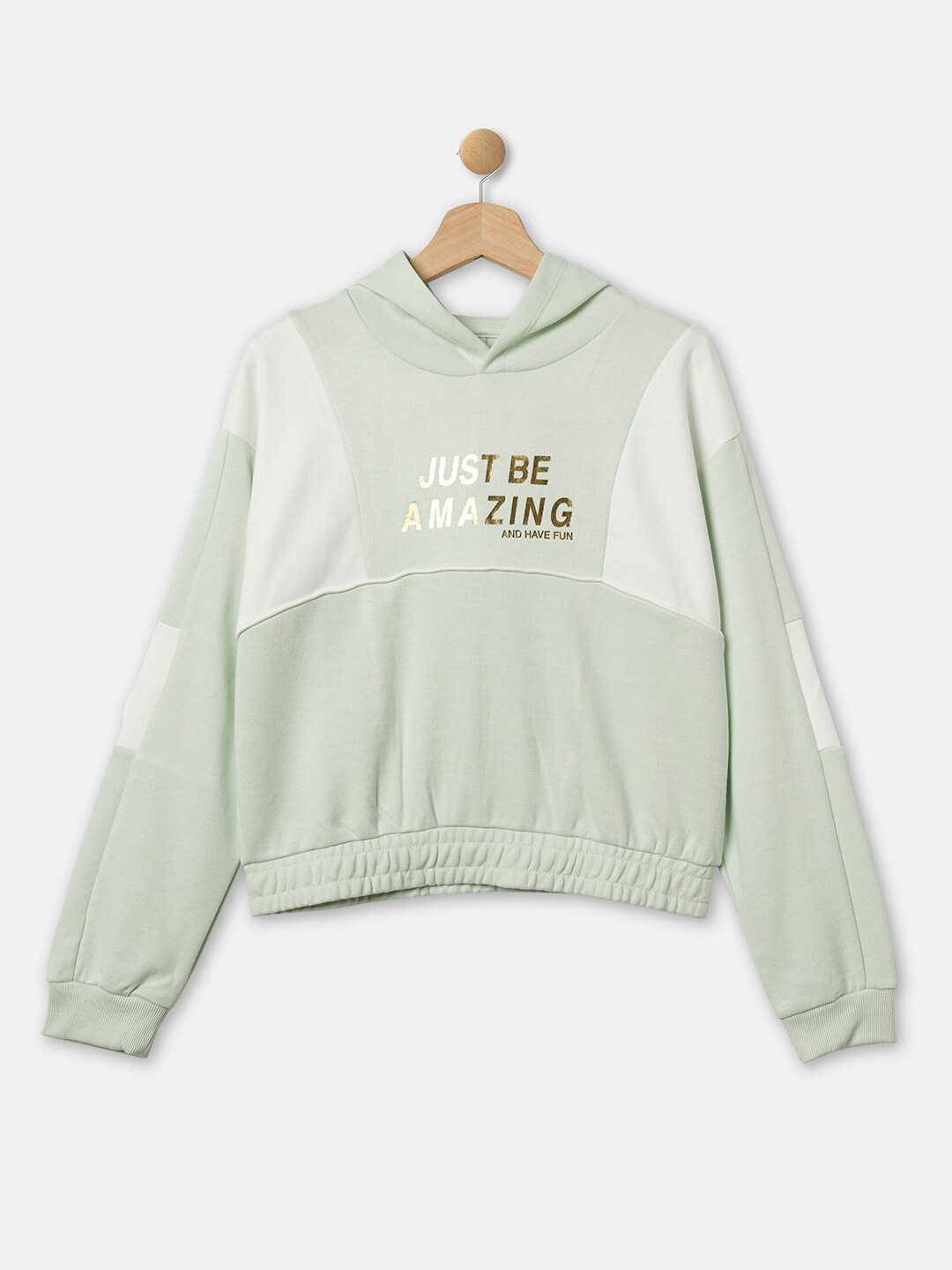 

R&B Girls Hooded Cotton Sweatshirt, Green
