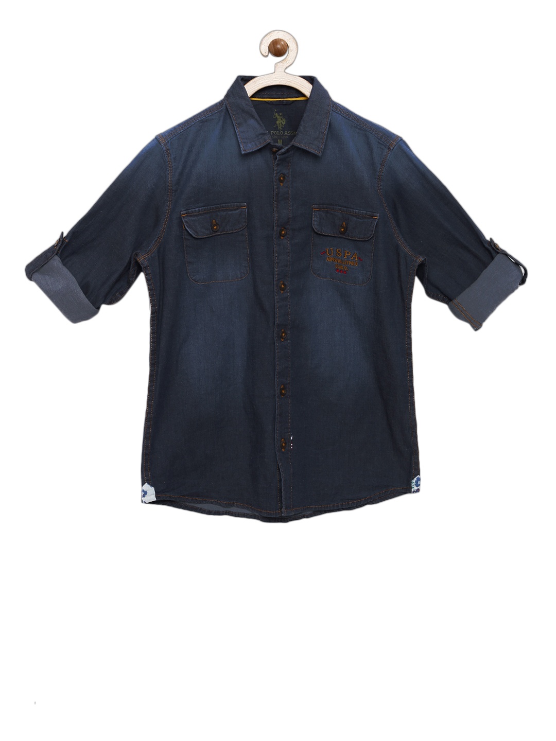 

U.S. Polo Assn. Kids Boys Blue Regular Fit Faded Casual Shirt