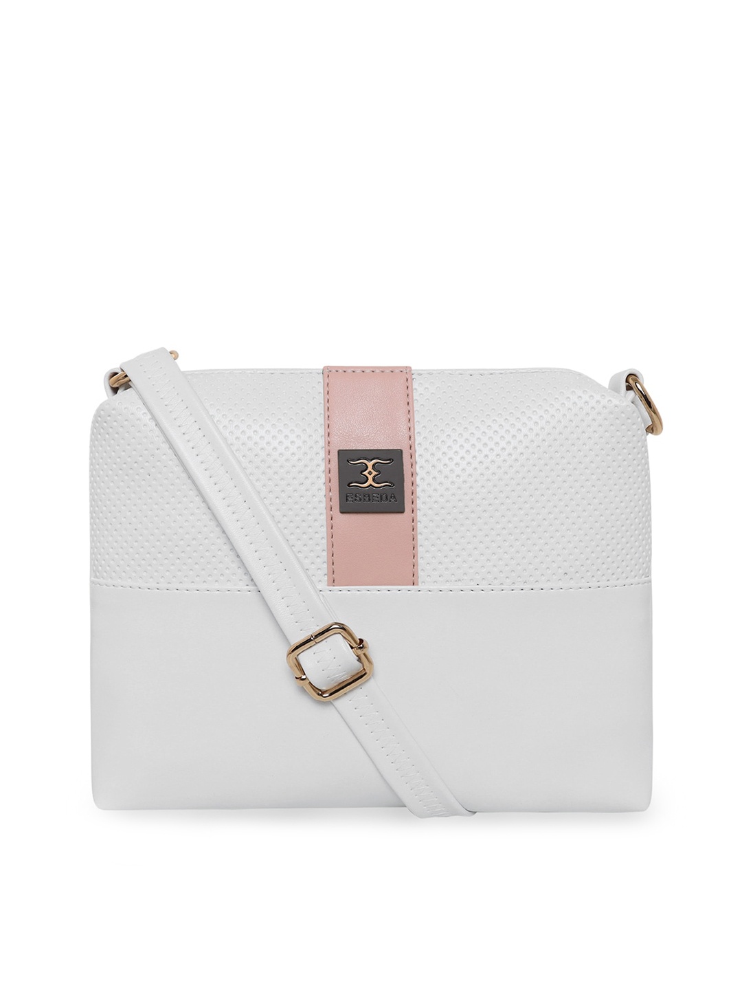 

ESBEDA White Textured Structured Sling Bag