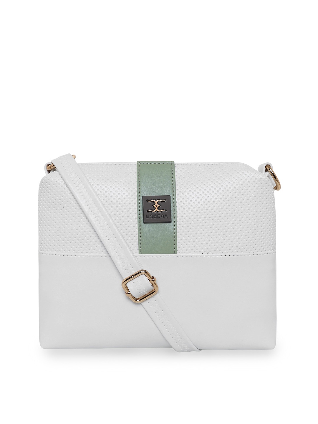 

ESBEDA White Textured Structured Sling Bag