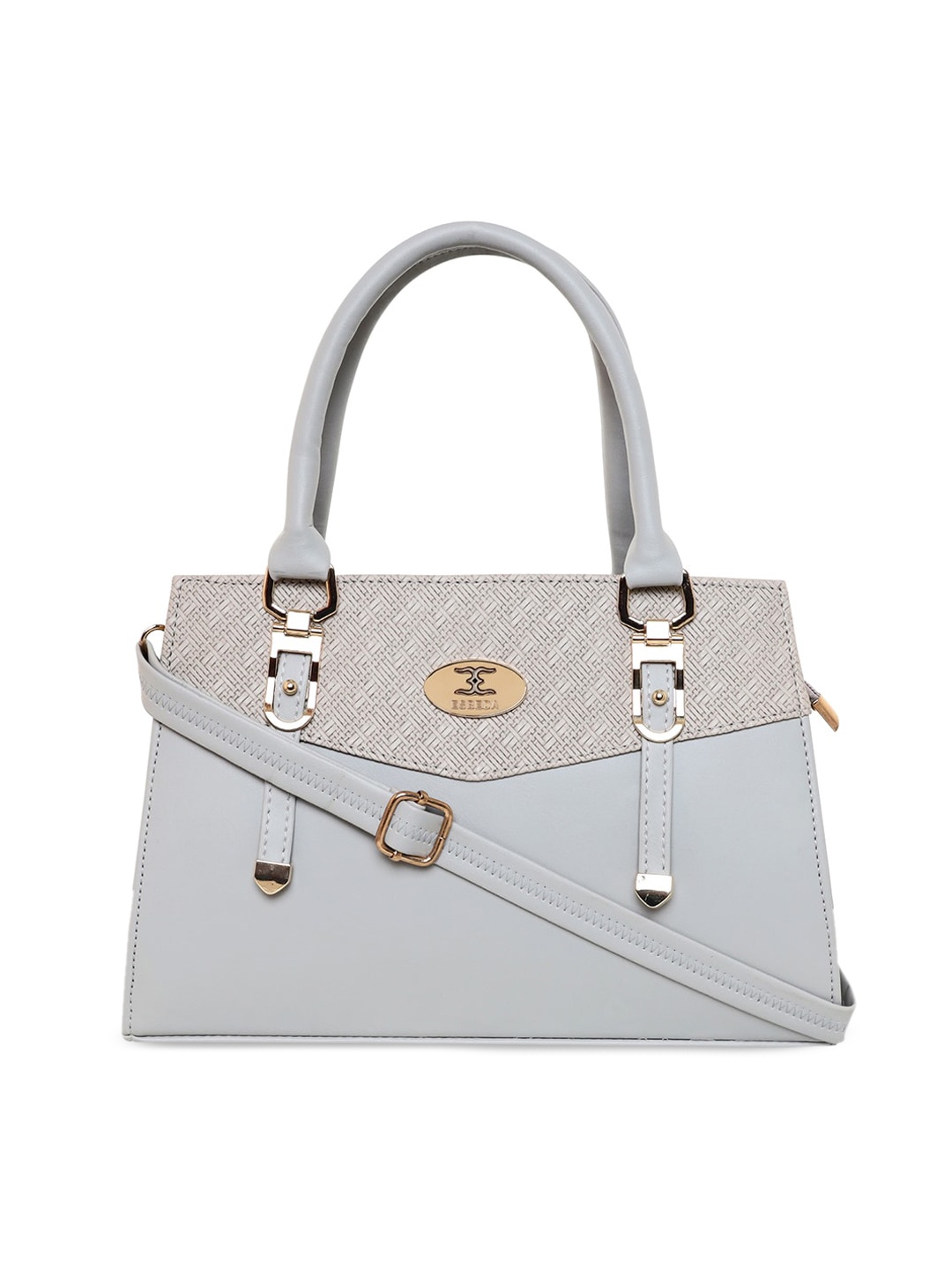 

ESBEDA Grey Textured Structured Handheld Bag