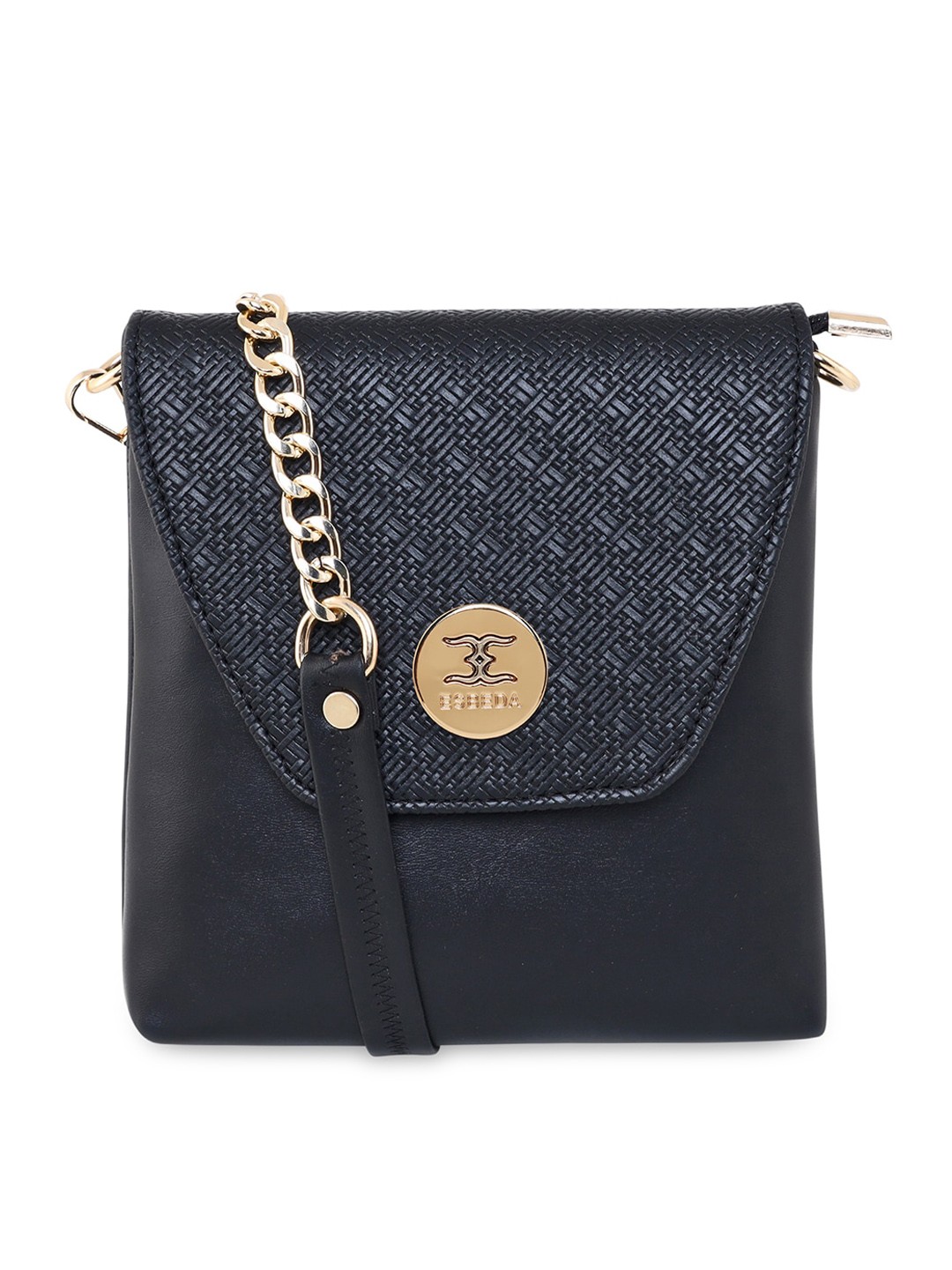 

ESBEDA Black Textured PU Structured Sling Bag