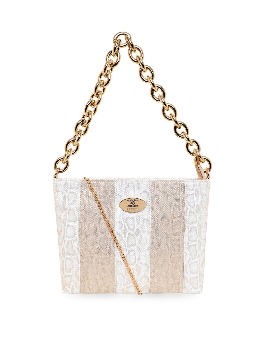 

ESBEDA Cream-Coloured PU Structured Shoulder Bag with Quilted