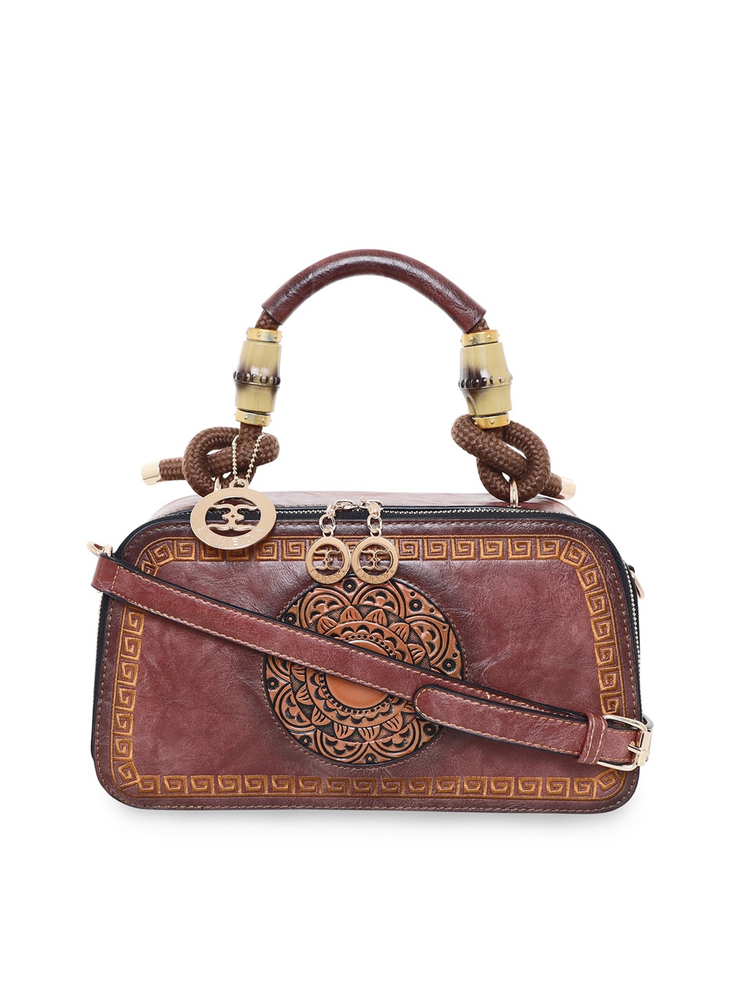 

ESBEDA Brown PU Structured Satchel