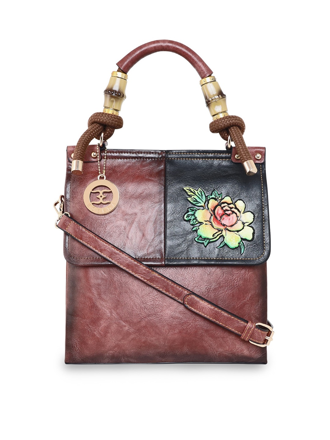

ESBEDA Brown Textured PU Structured Sling Bag