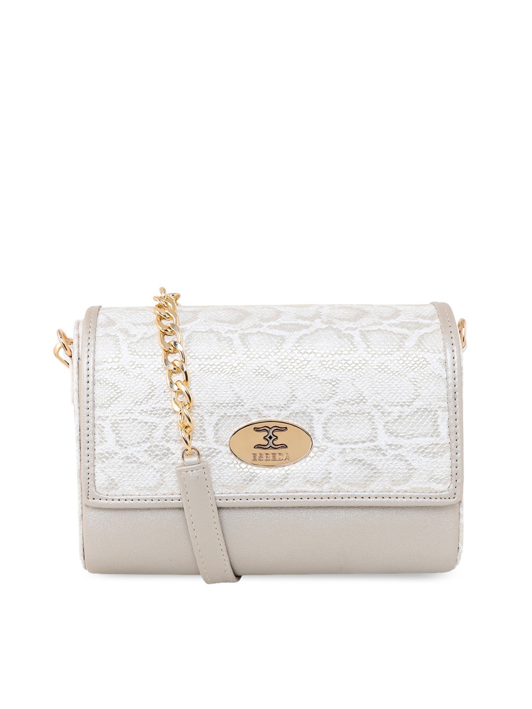ESBEDA Gold-Toned PU Structured Sling Bag with Quilted