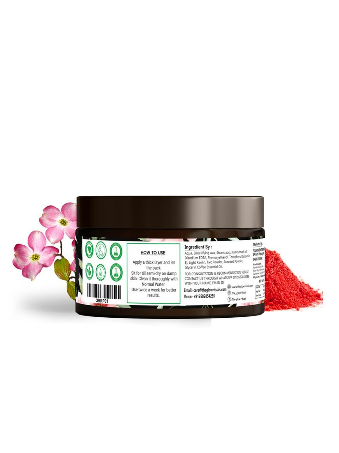

THE GLOW RITUALS Kumkumadi & Seaweed Face Pack 50gm, Black