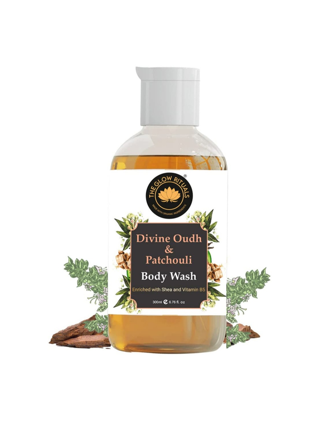 

THE GLOW RITUALS Divine Oudh & Patchouli Body Wash 300ml, Brown
