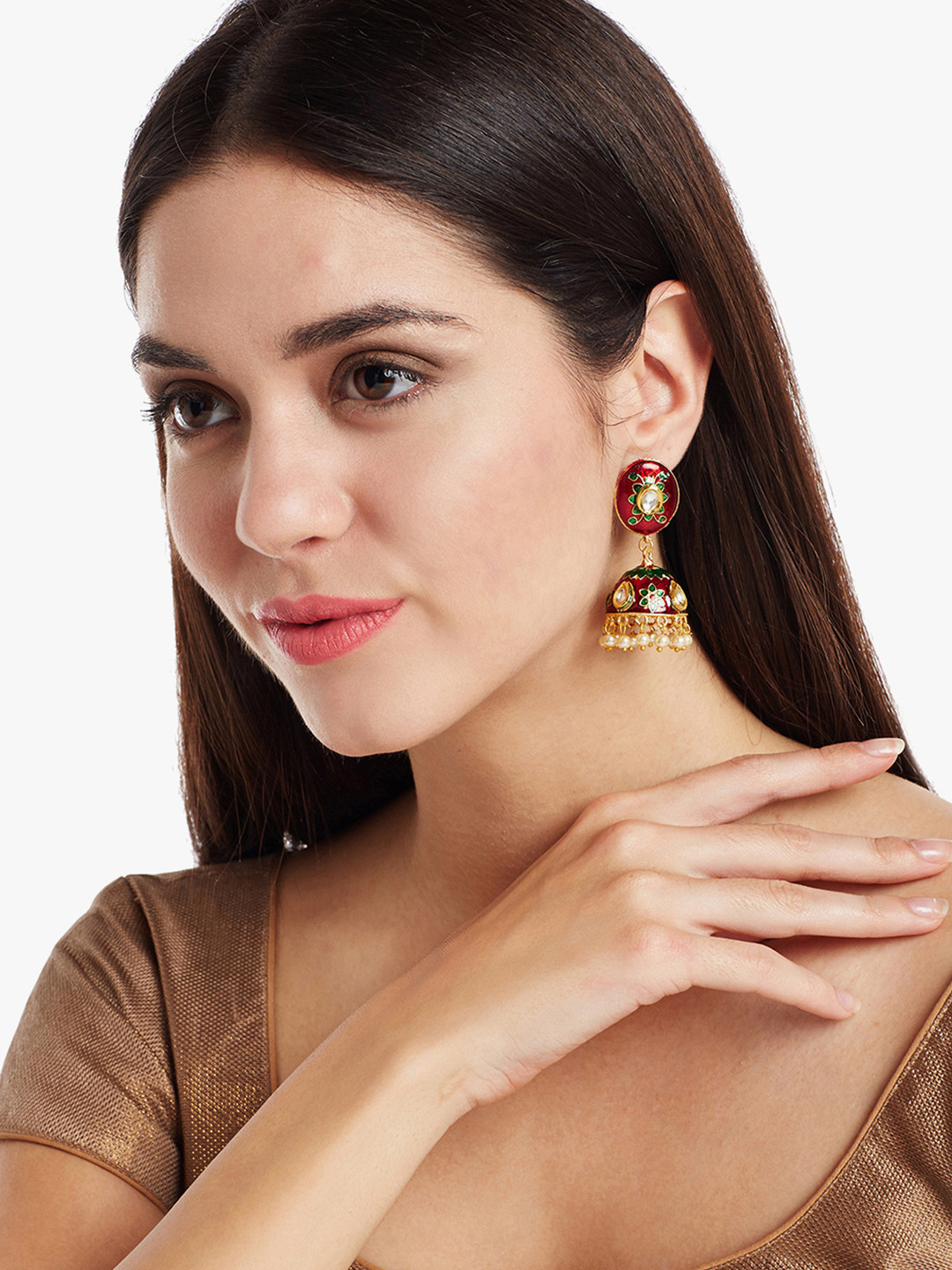 

PANASH Gold-Plated Dome-Shaped Jhumkas