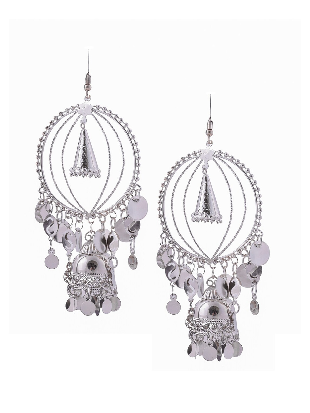 

Brandsoon Silver-Plated Dome Shaped Drop Earrings