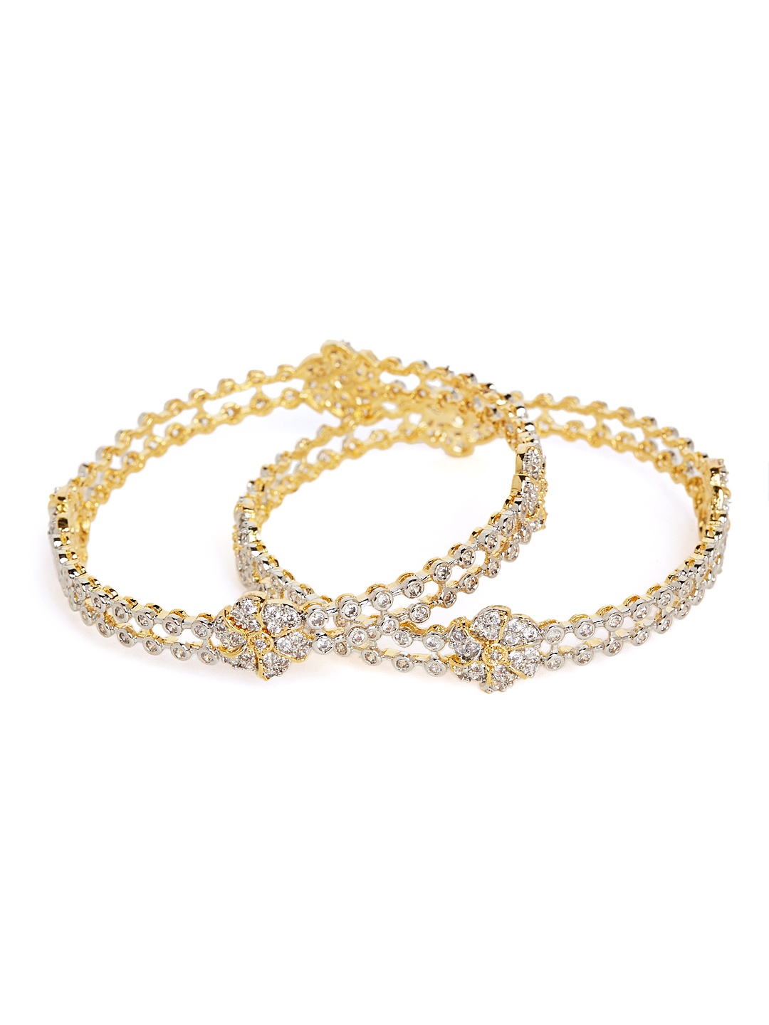 

PANASH Set of 2 Gold-Plated Embellished Bangles
