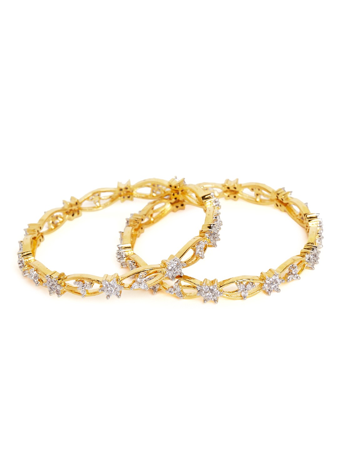 

PANASH Set of 2 Gold-Plated Embellished Bangles
