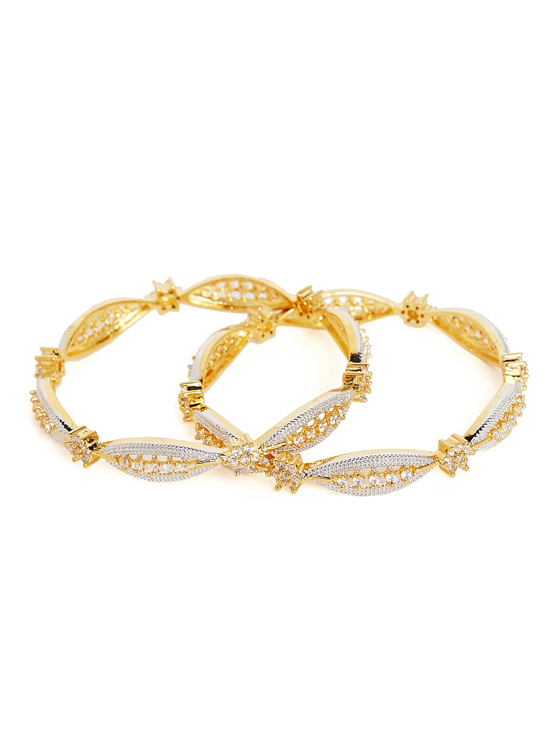 

PANASH Set of 2 Gold-Plated Embellished Bangles