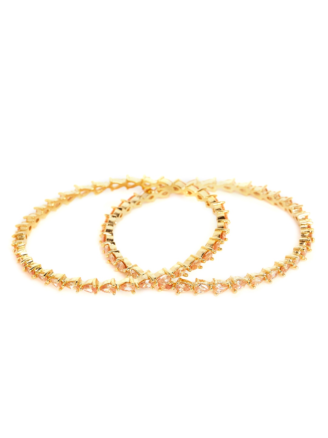 

PANASH Set of 2 Gold-Plated Embellished Bangles