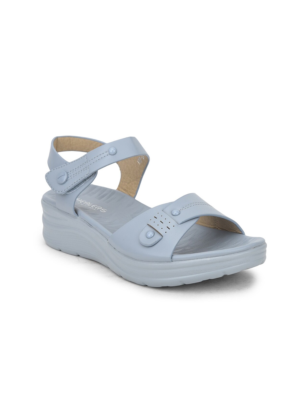 

Liberty Women Blue Open Toe Flats with Buckles