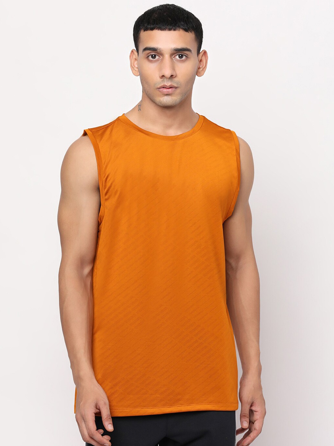 

YOONOY Men Rust Slim Fit T-shirt