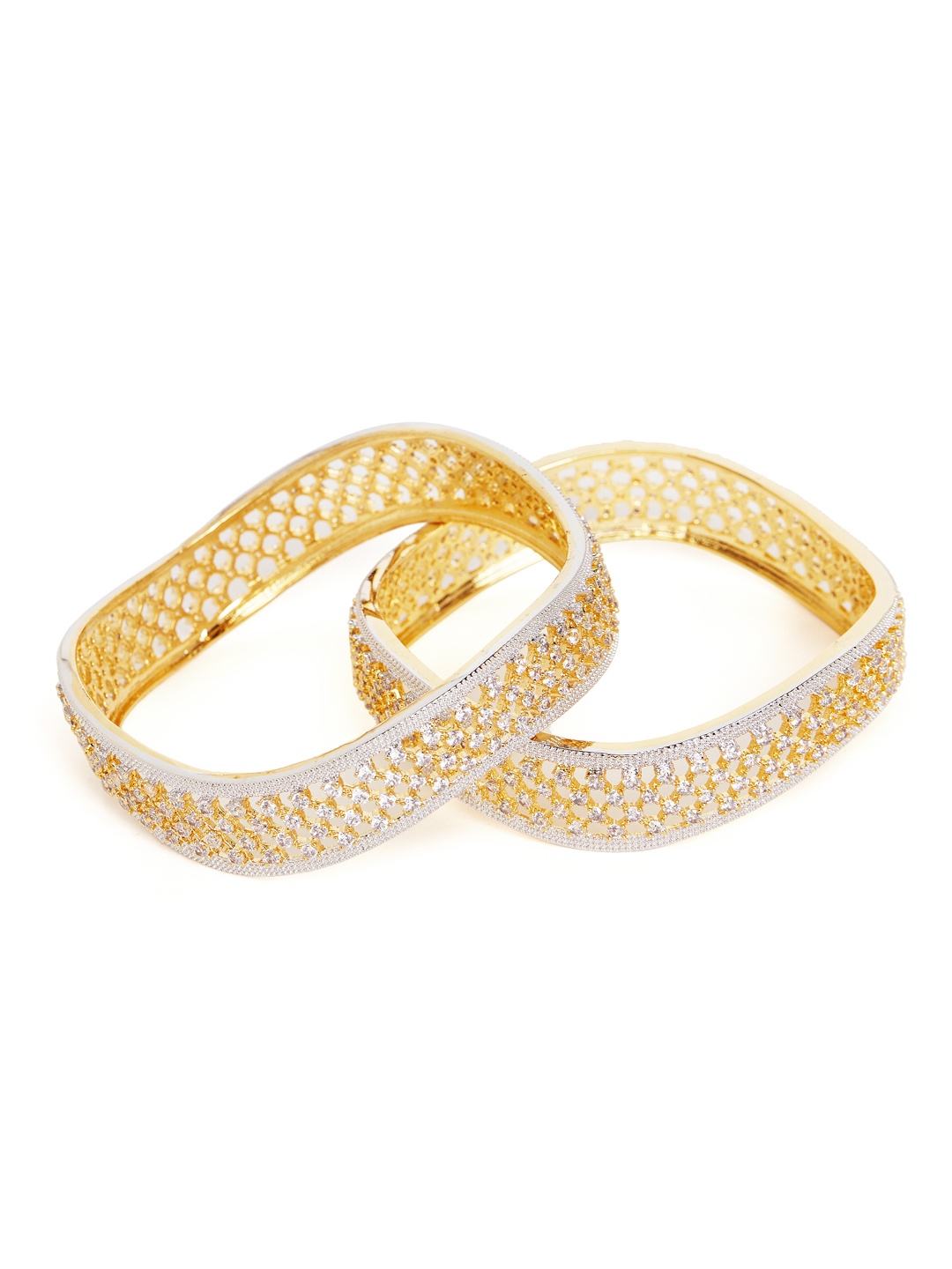 

PANASH Set of 2 Gold-Plated Embellished Bangles