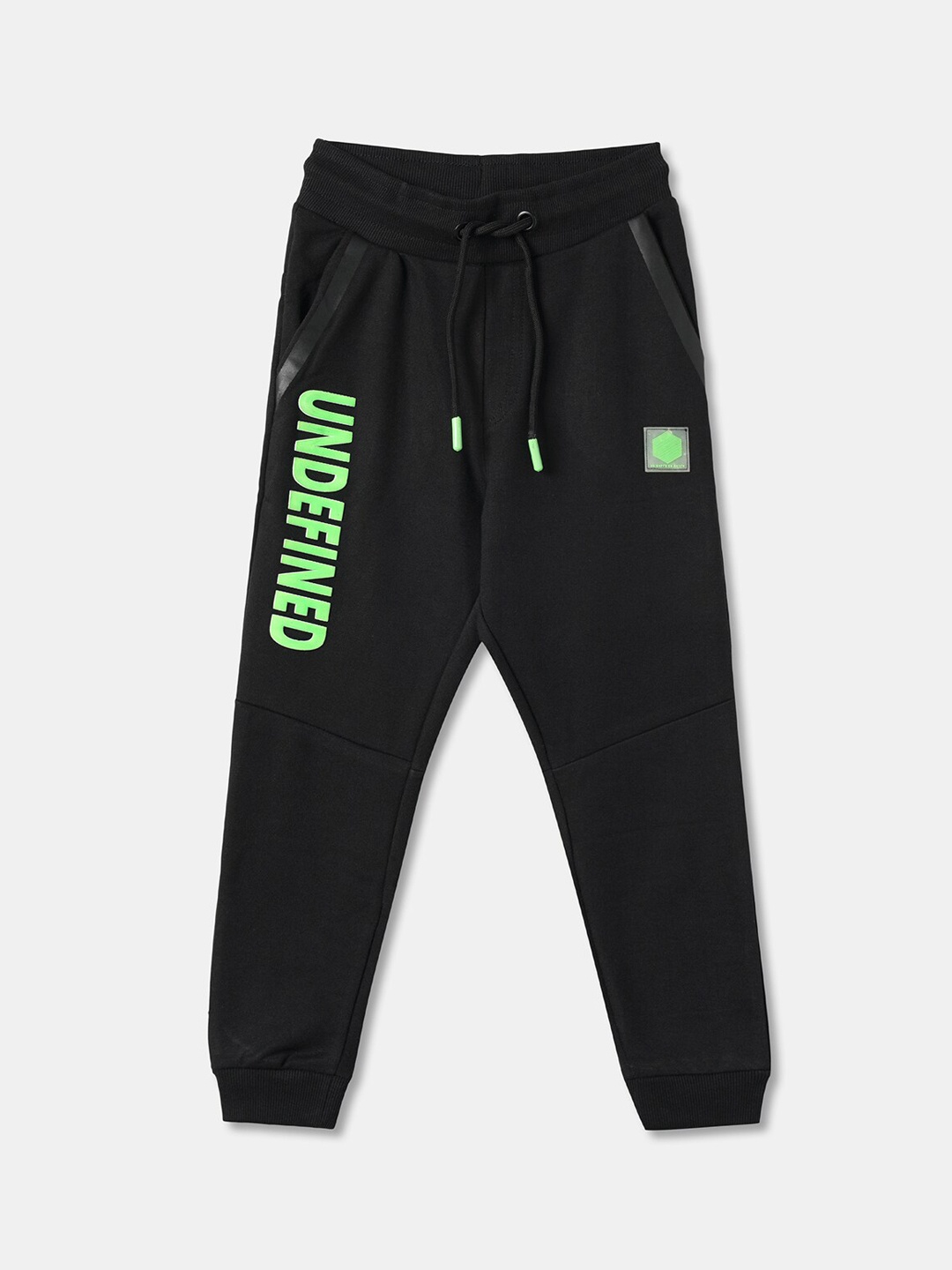 

R&B Boys Black Solid Cotton Joggers