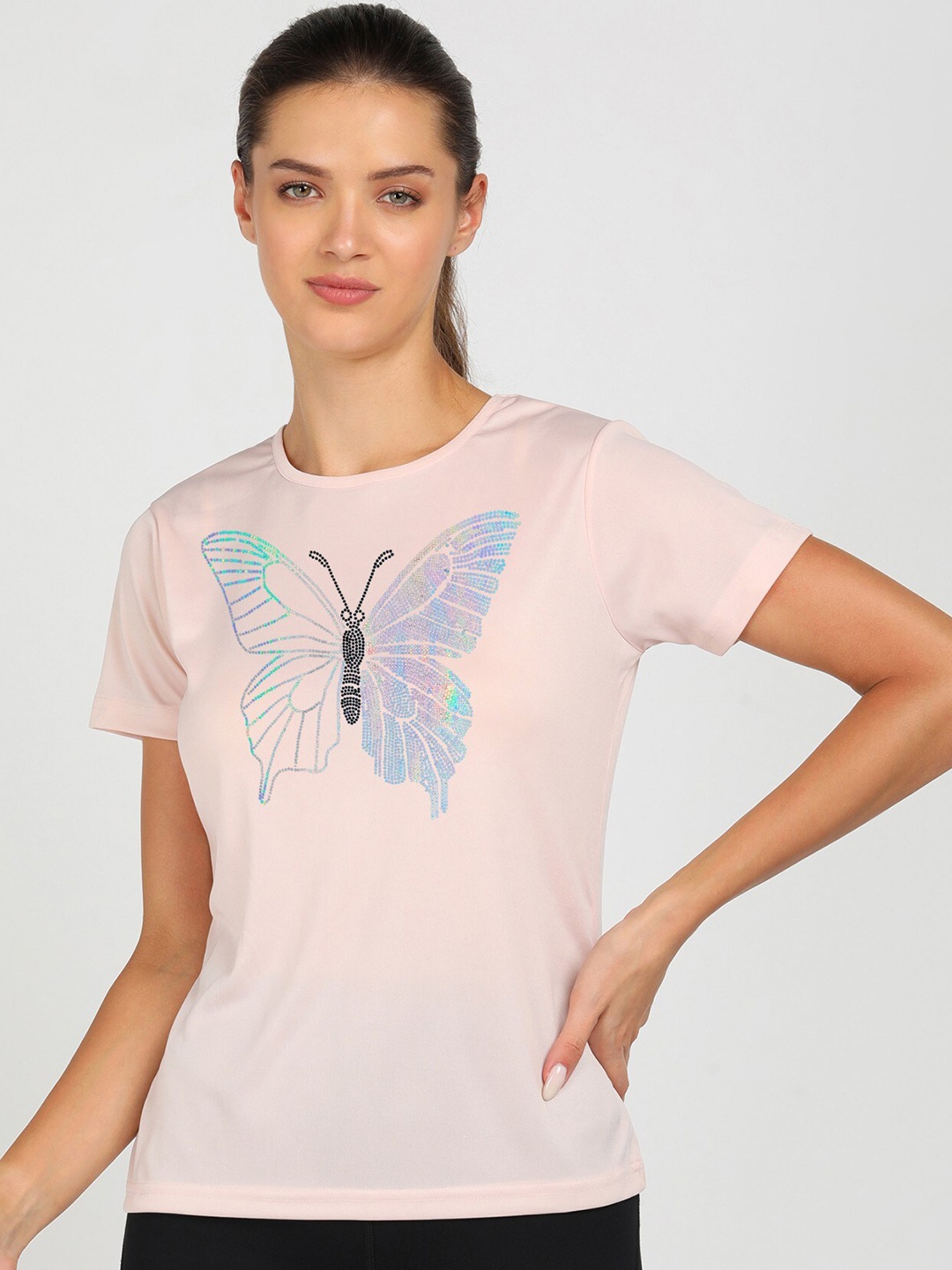 

shashvi Women Pink Typography Printed T-shirt