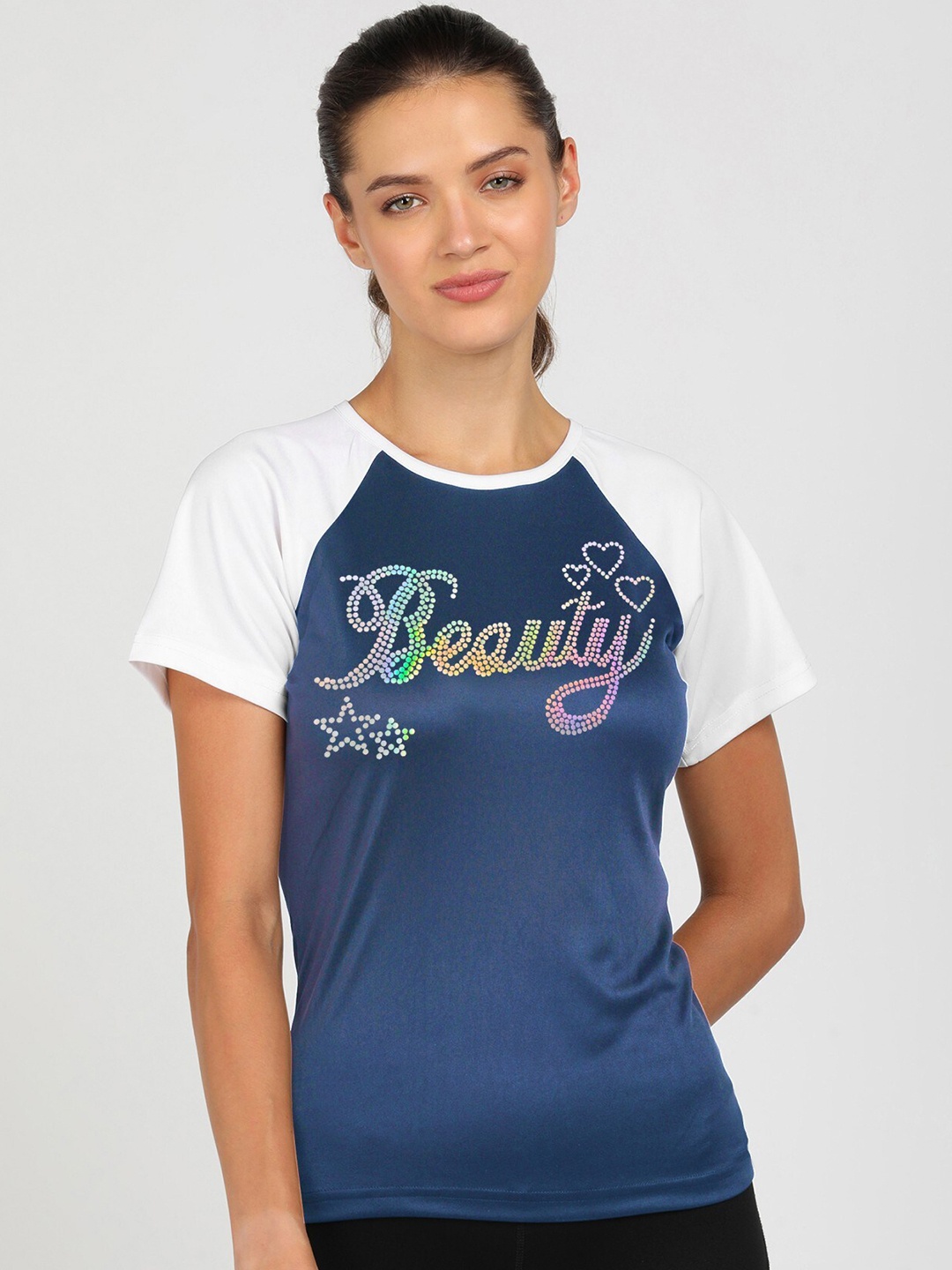 

shashvi Women Blue Biker Printed T-shirt