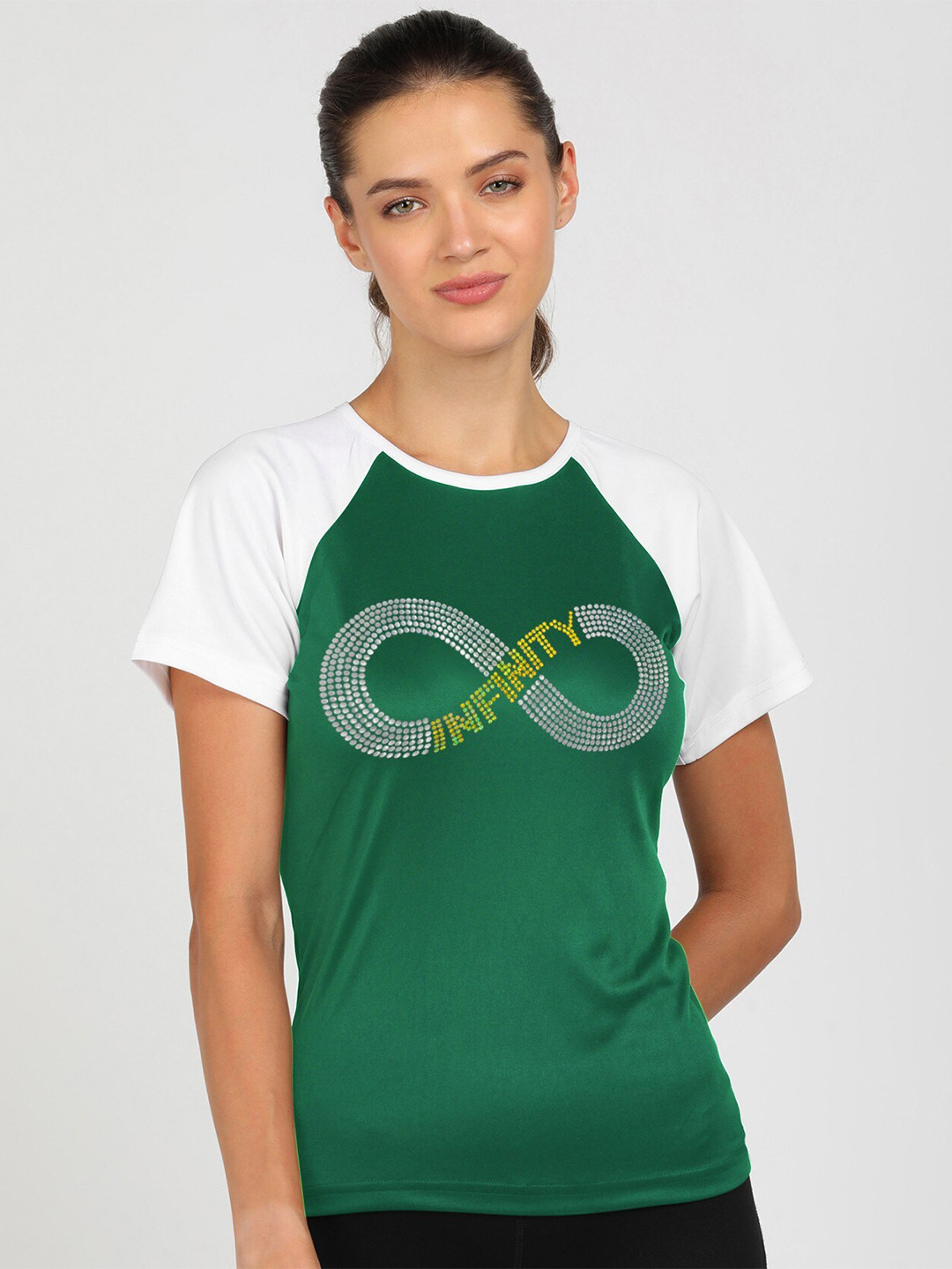 

shashvi Women Green Typography Printed T-shirt