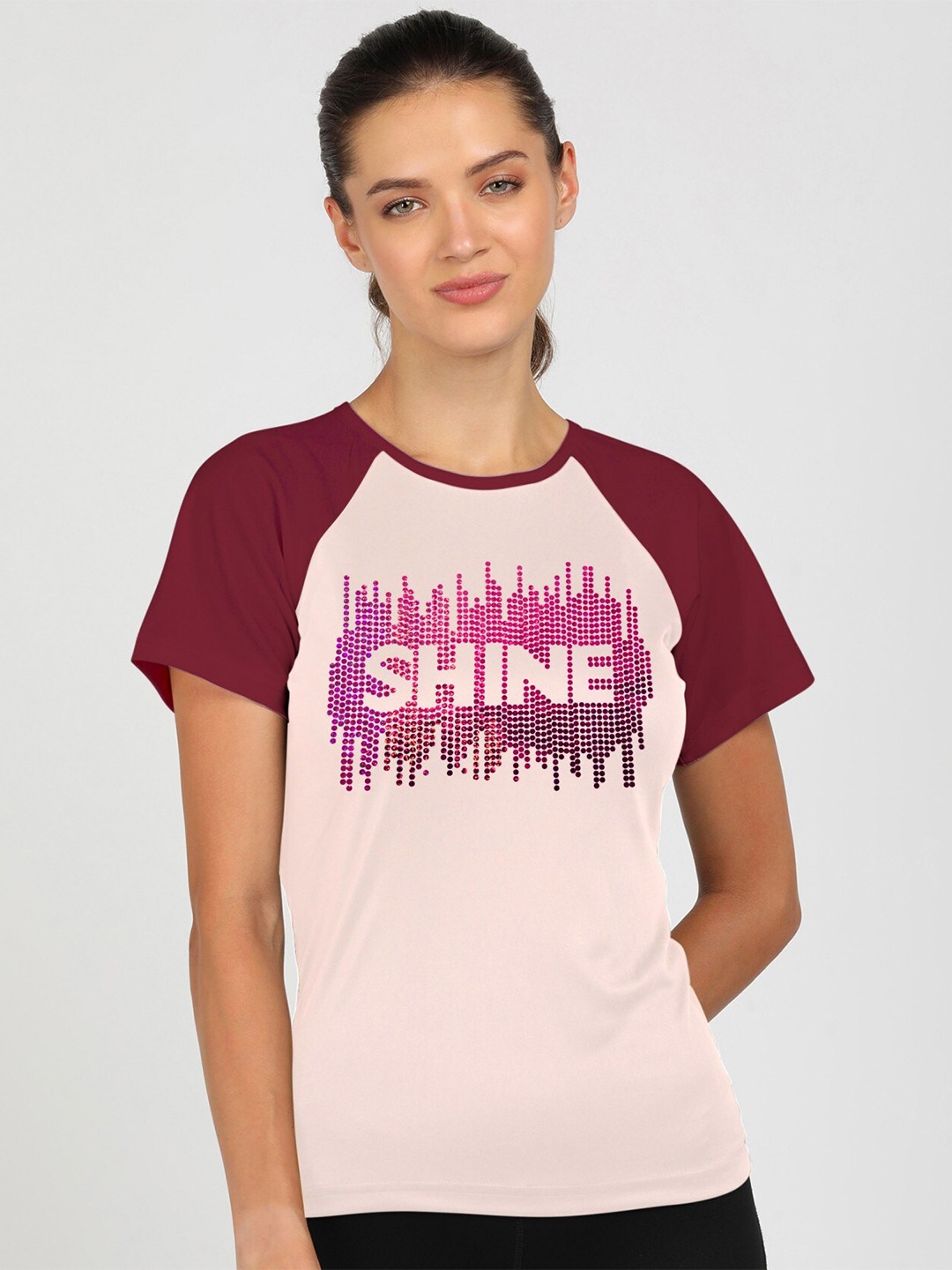 

shashvi Women Pink Typography Printed Applique T-shirt