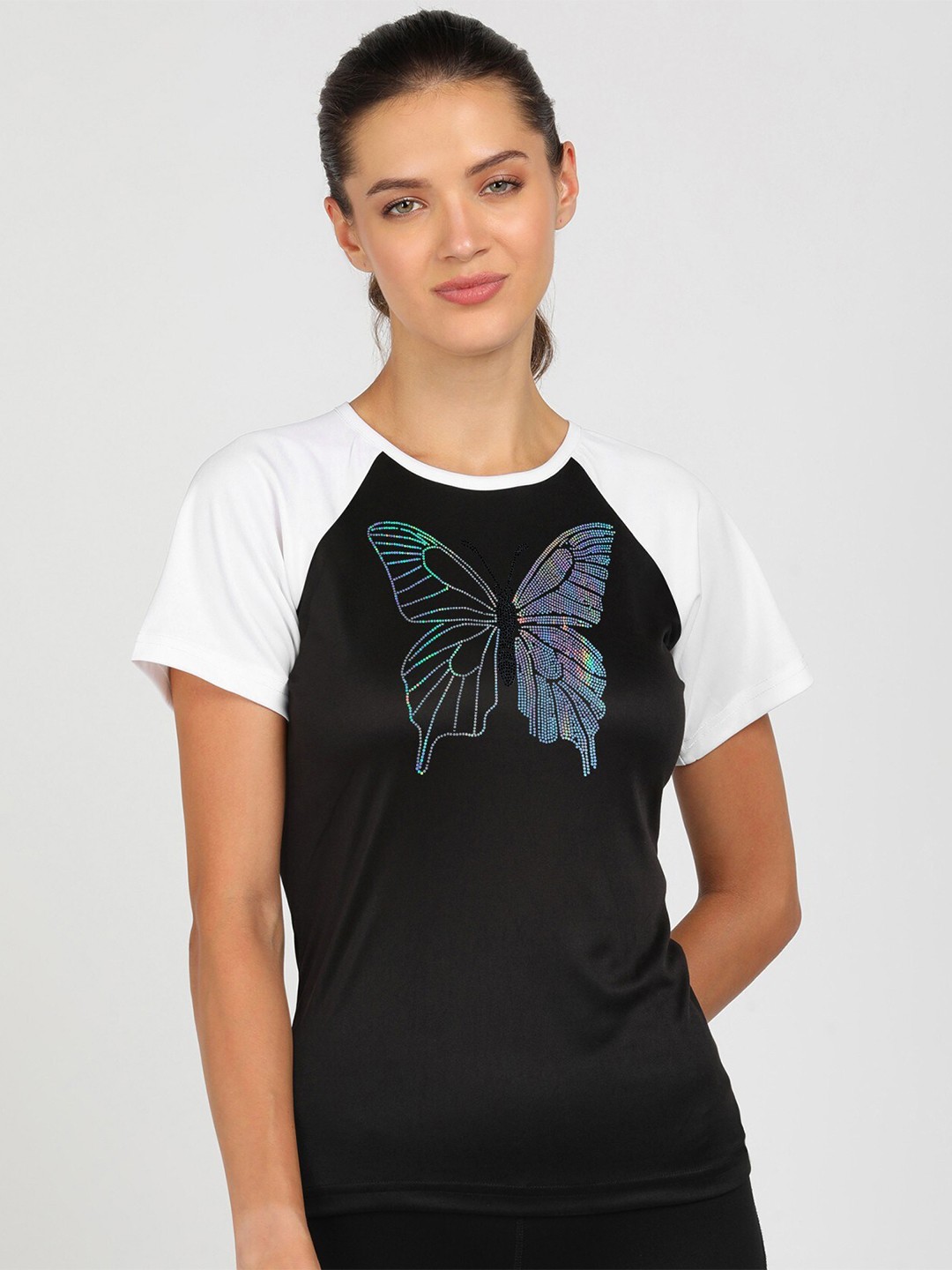 

shashvi Women Black Printed T-shirt