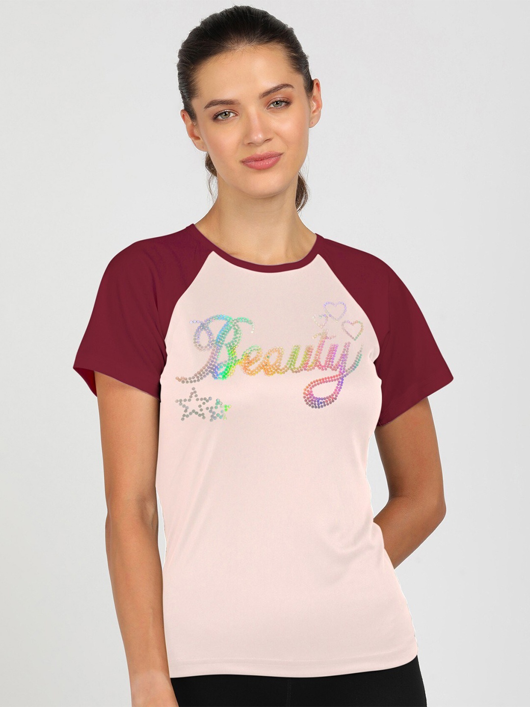 

shashvi Women Pink Typography Printed T-shirt