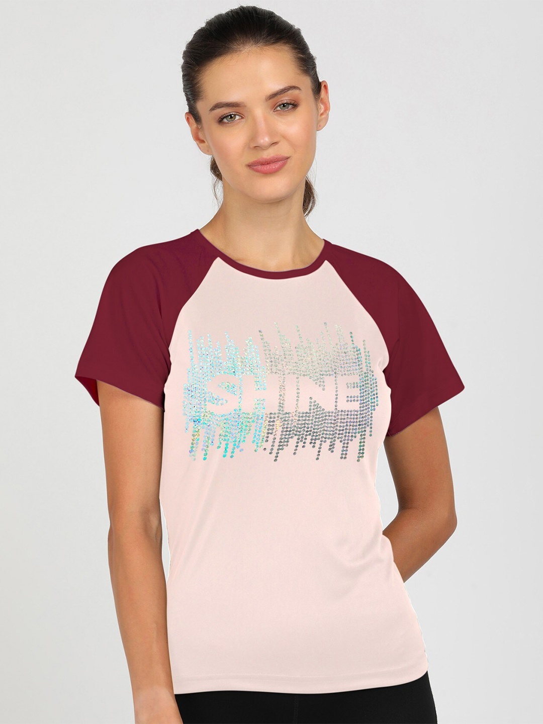 

shashvi Women Pink Typography Printed T-shirt