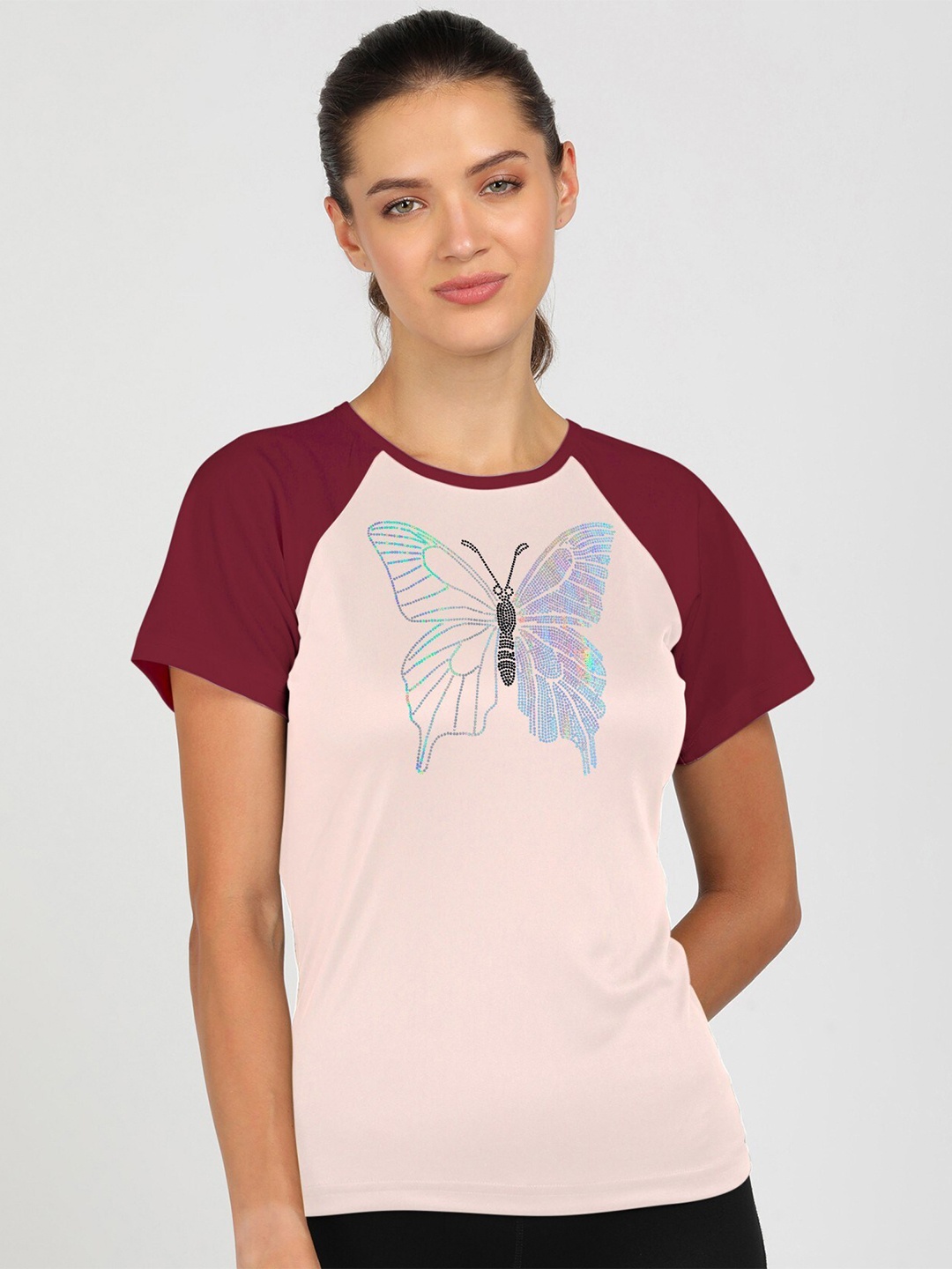 

shashvi Women Pink Typography Printed Tropical T-shirt