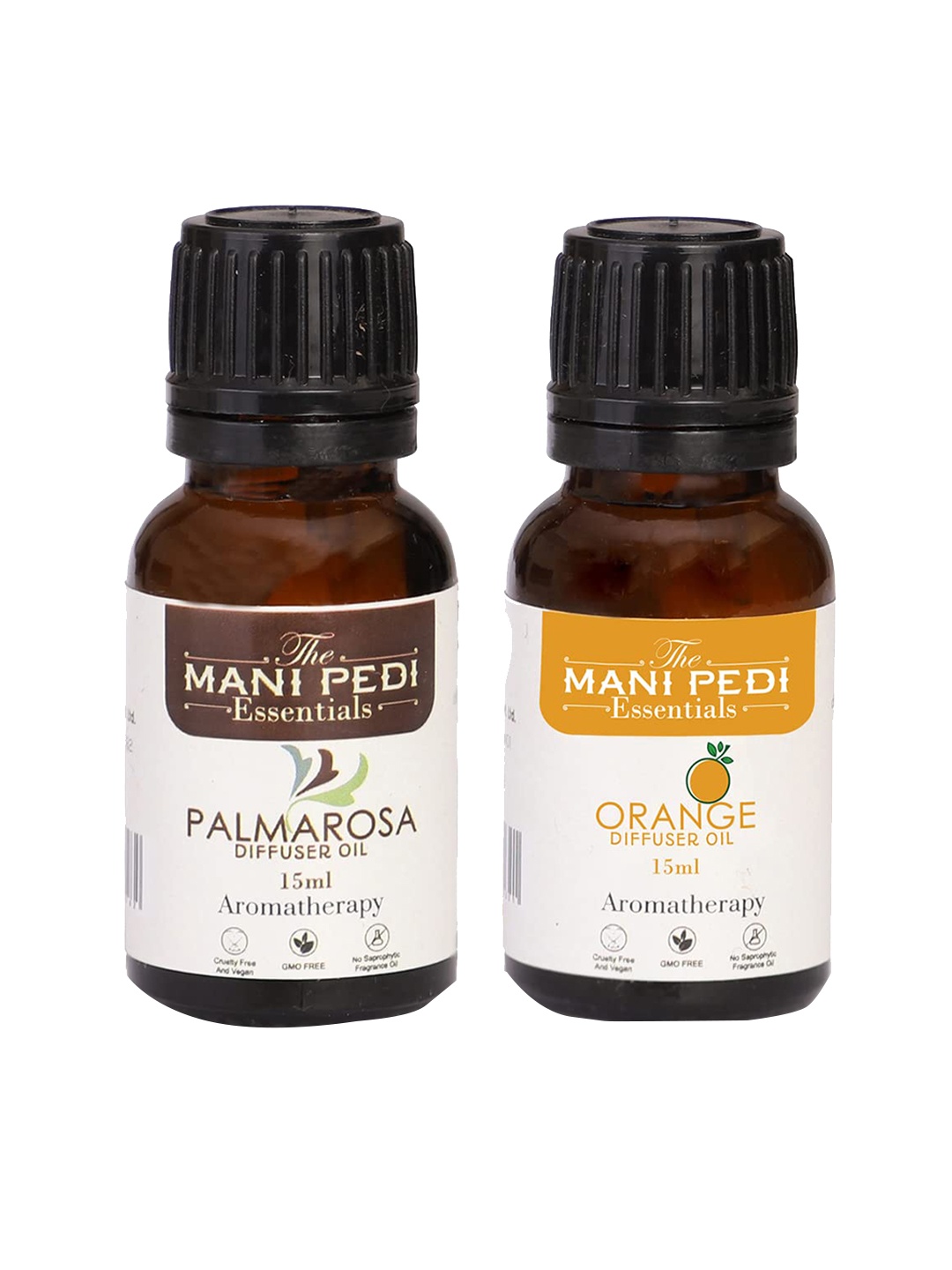 

The Mani Pedi Essentials Set Of 2 Orange & Palmarosa Aroma Oil Diffusers 15ml, Brown