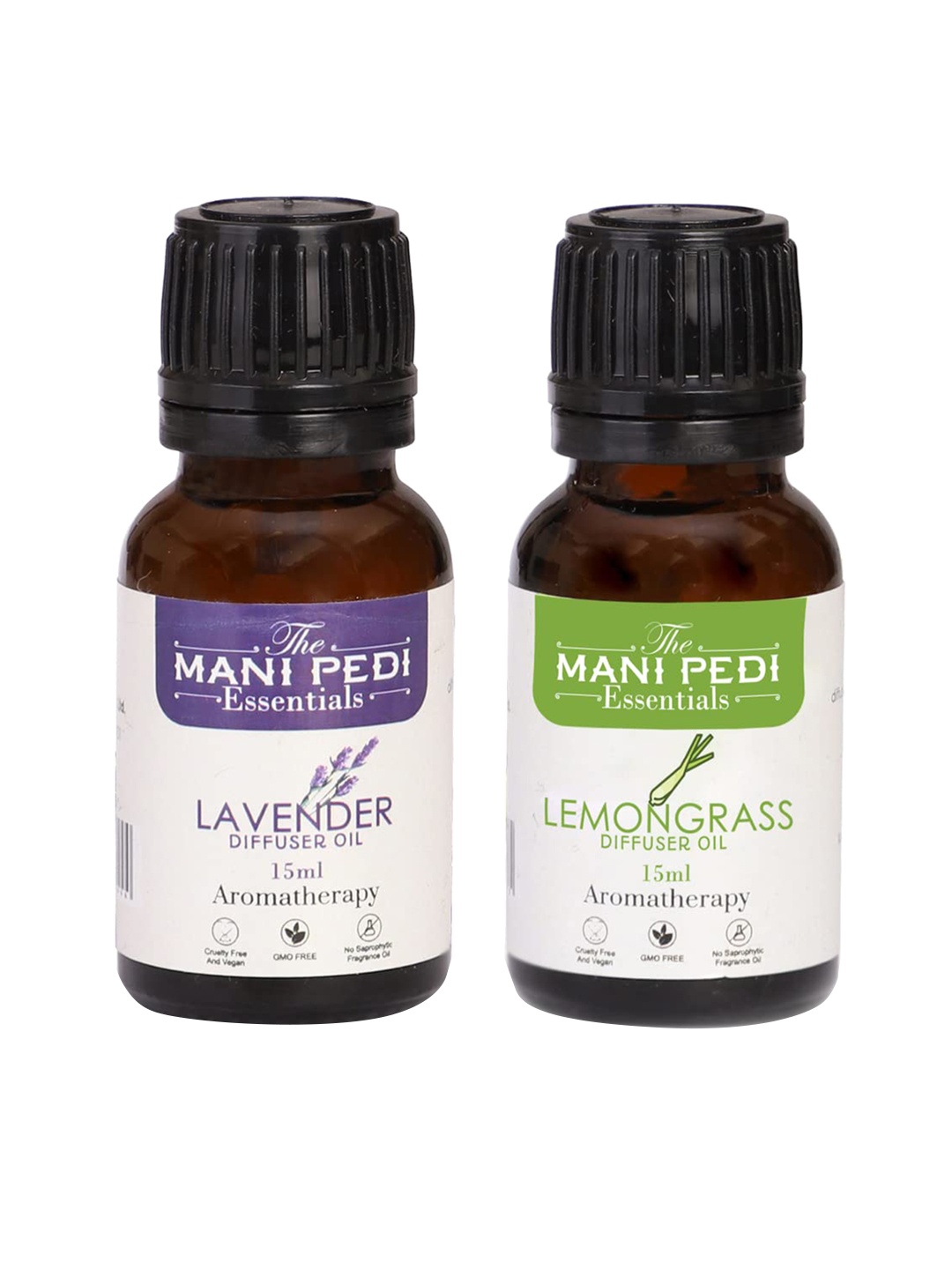 

The Mani Pedi Essentials Set Of 2 Lemongrass & Lavender Diffuser Oil 15 ml, Brown
