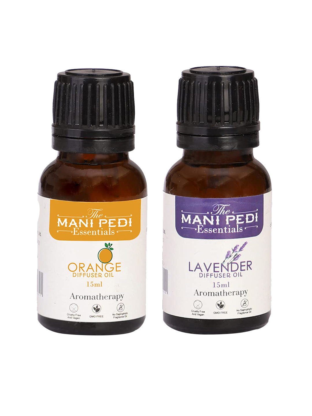 

The Mani Pedi Essentials Set Of 2 Orange & Lavender Aroma Oil Diffusers 15 ml, Brown