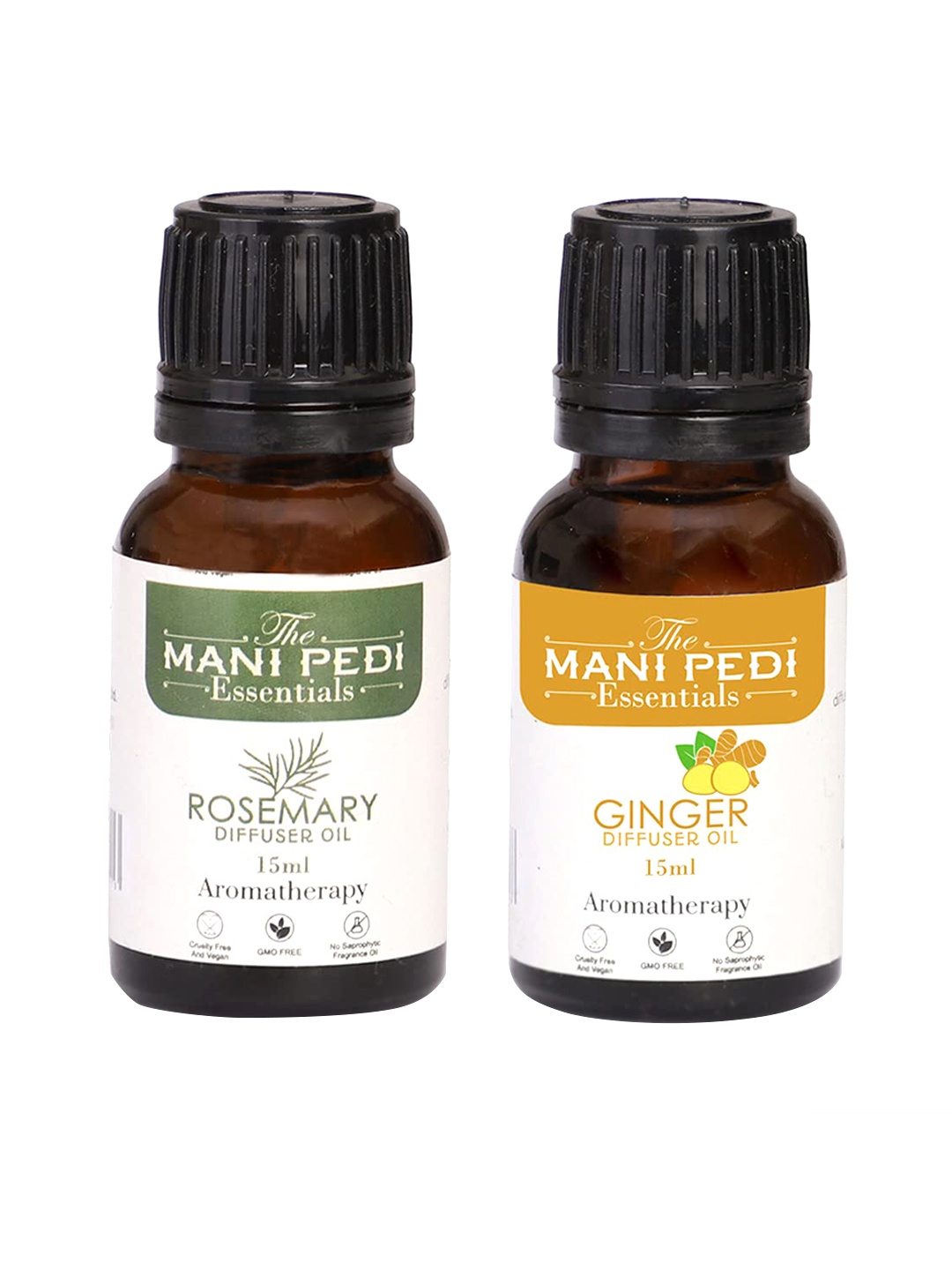 

The Mani Pedi Essentials Set Of 2 Rosemary & Ginger Diffuser Oil 15 ml, Brown