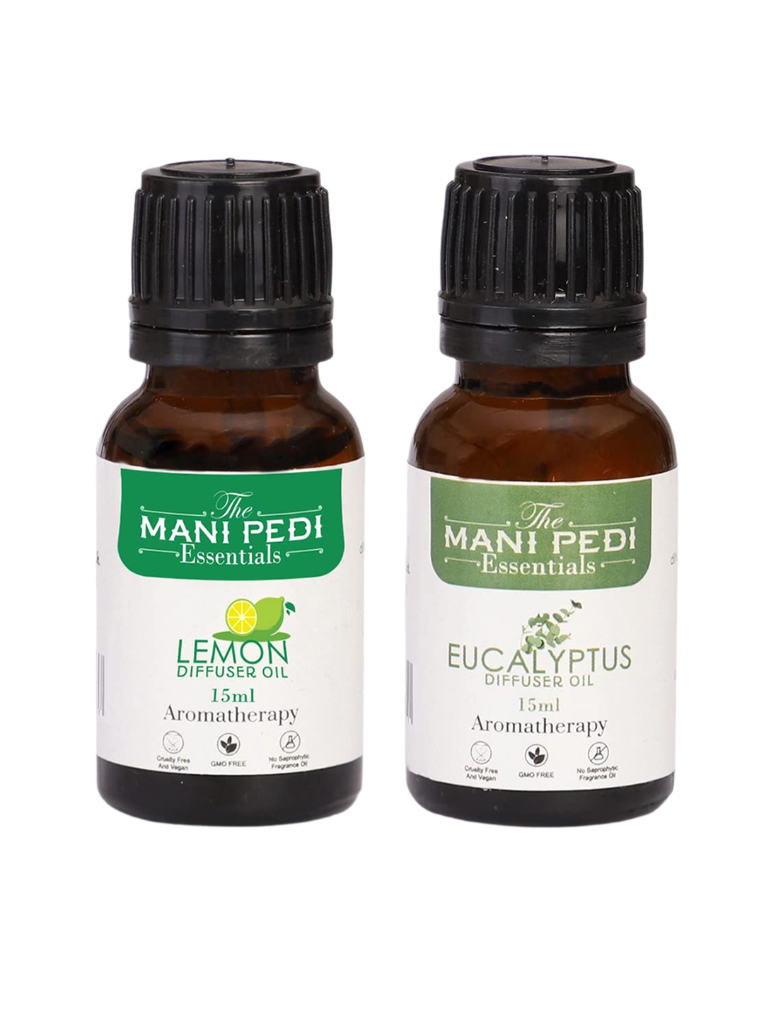 

The Mani Pedi Essentials Pack Of 2 Brown Lemon and Eucalyptus Diffuser Oils 15 ml