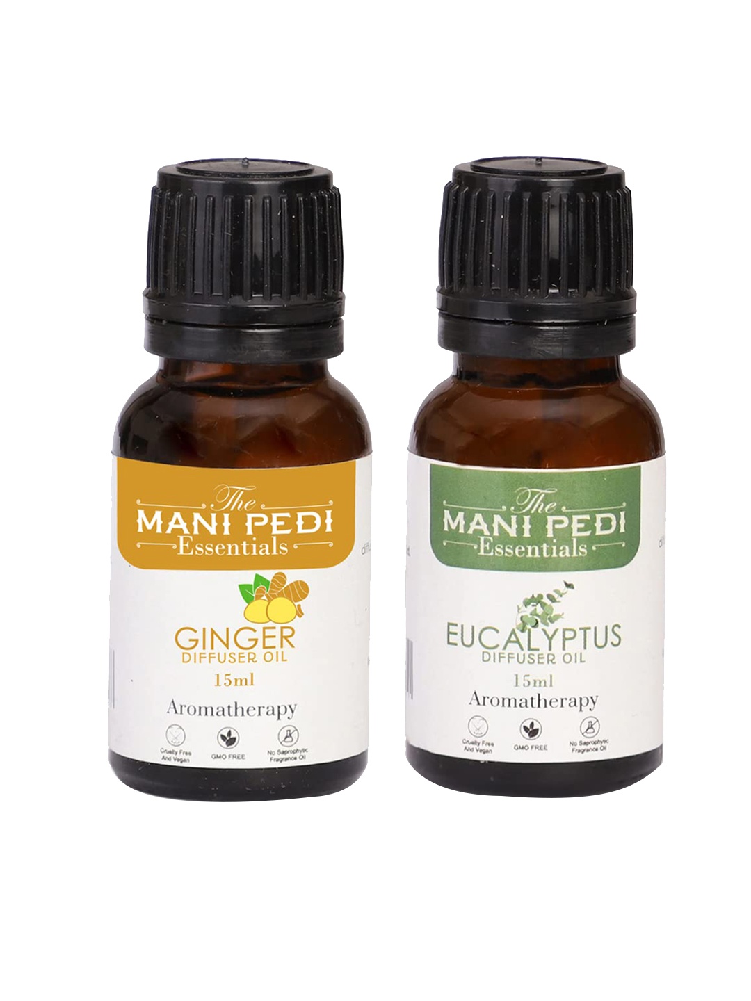 

The Mani Pedi Essentials Set Of 2 Ginger & Eucalyptus Diffuser Oil 15 ml, Brown