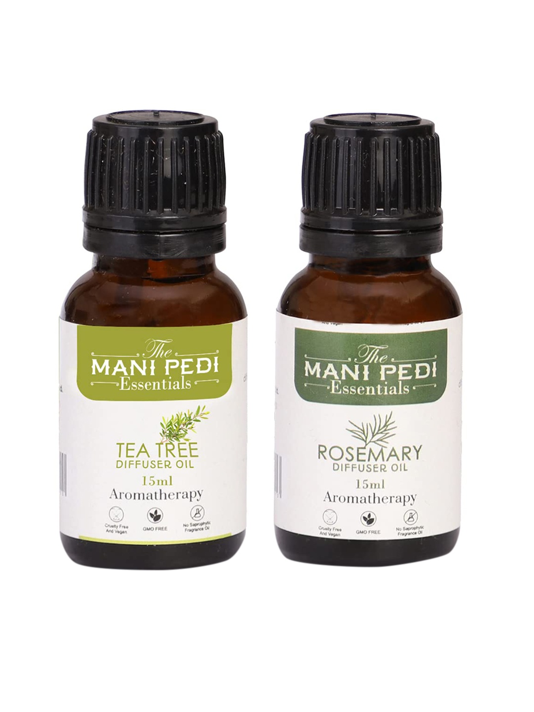 

The Mani Pedi Essentials Set Of 2 Tea Tree & Rosemary Diffuser Oil 15 ml, Brown